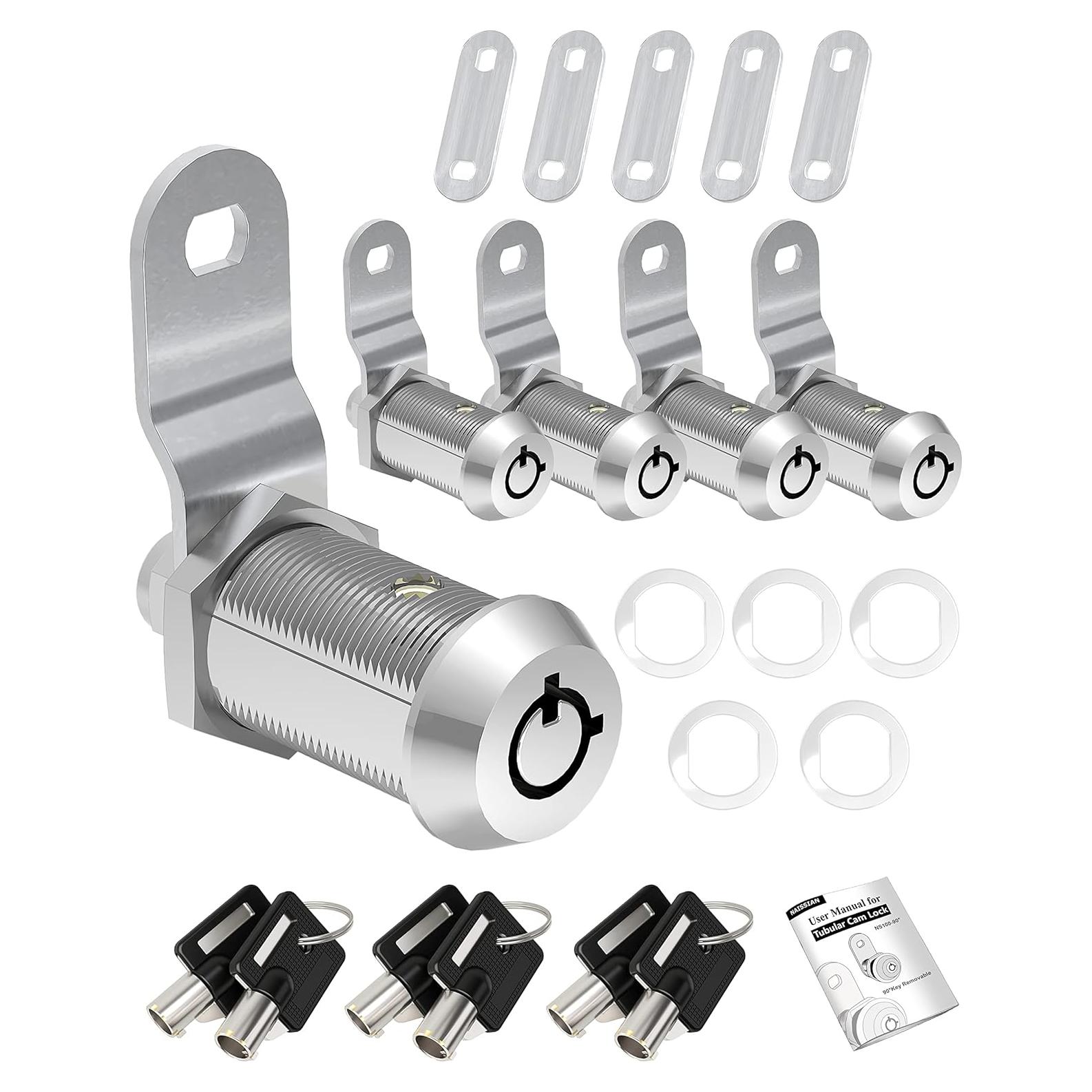 Cerraduras de Almacenamiento RV Naissian 2.86 cm Cromo Paquete 5
