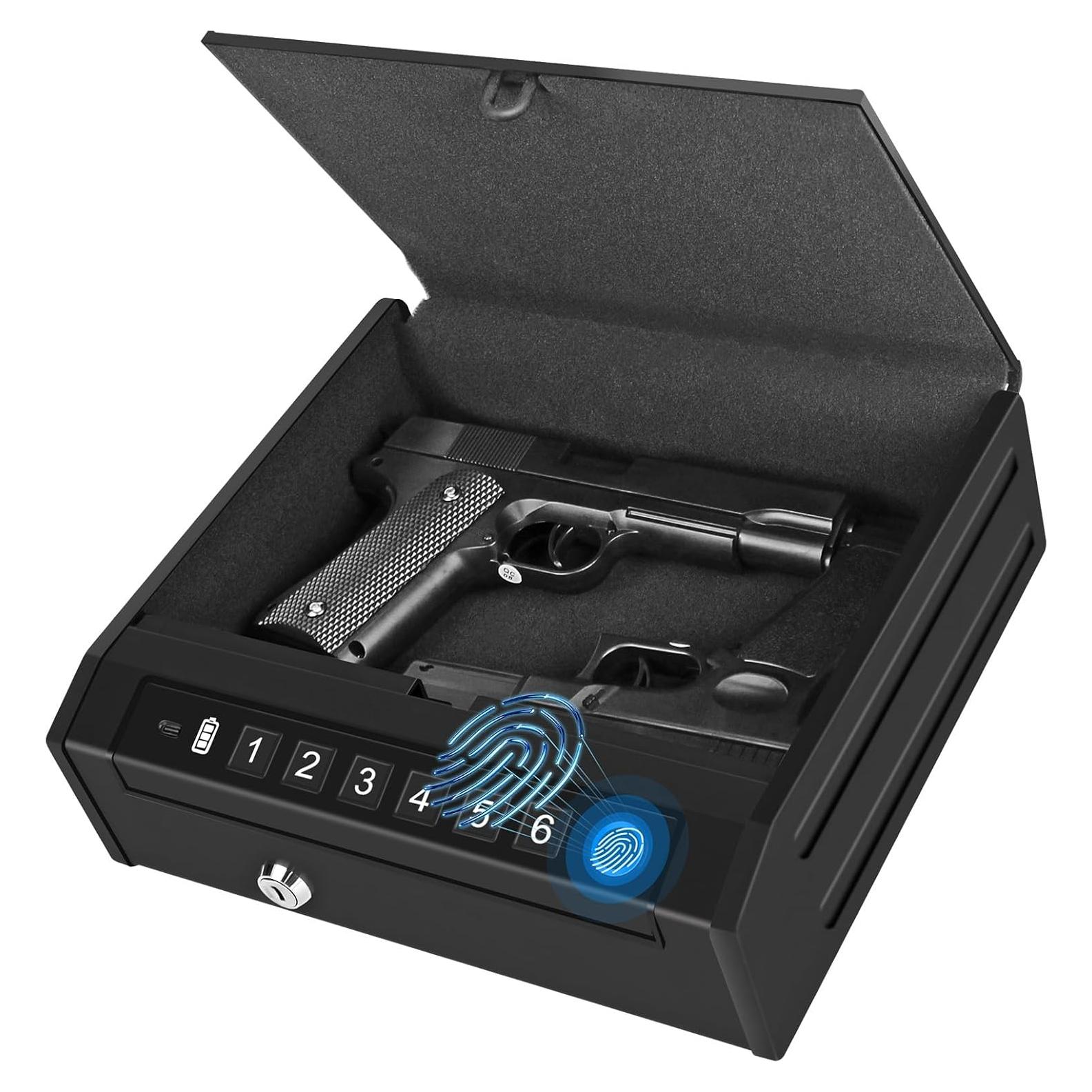 Caja Fuerte Biométrica BBRKIN para 2 Pistolas - Acceso Rápido