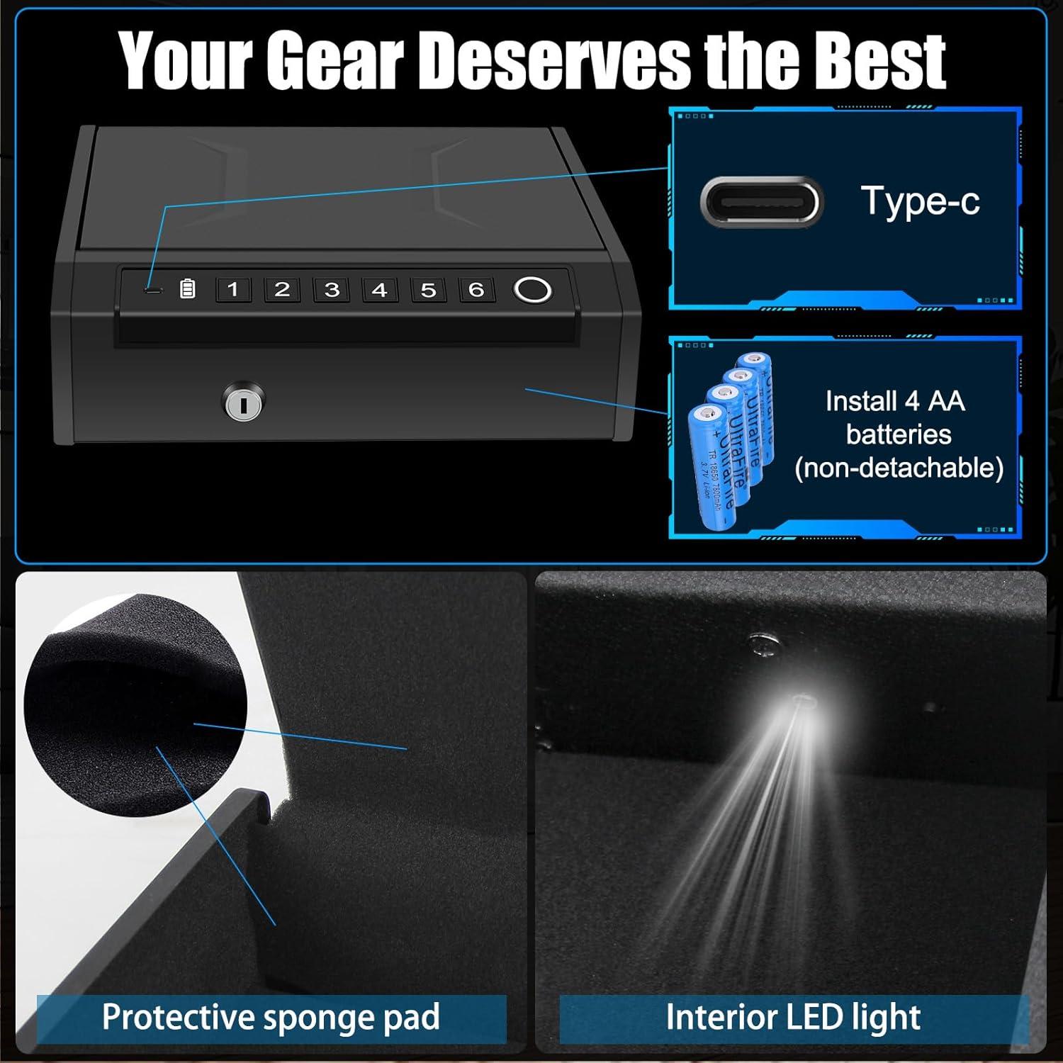 Caja Fuerte Biométrica BBRKIN para 2 Pistolas - Acceso Rápido