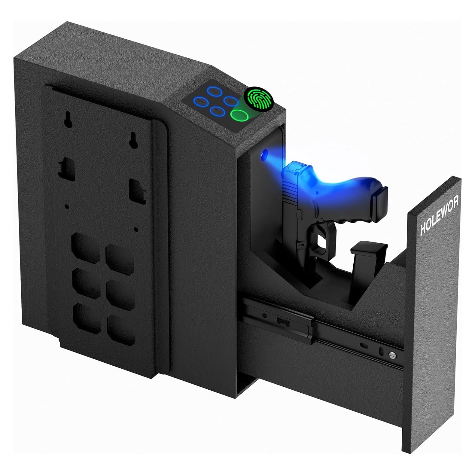 Caja Fuerte Biométrica HOLEWOR para Pistolas con Luz LED
