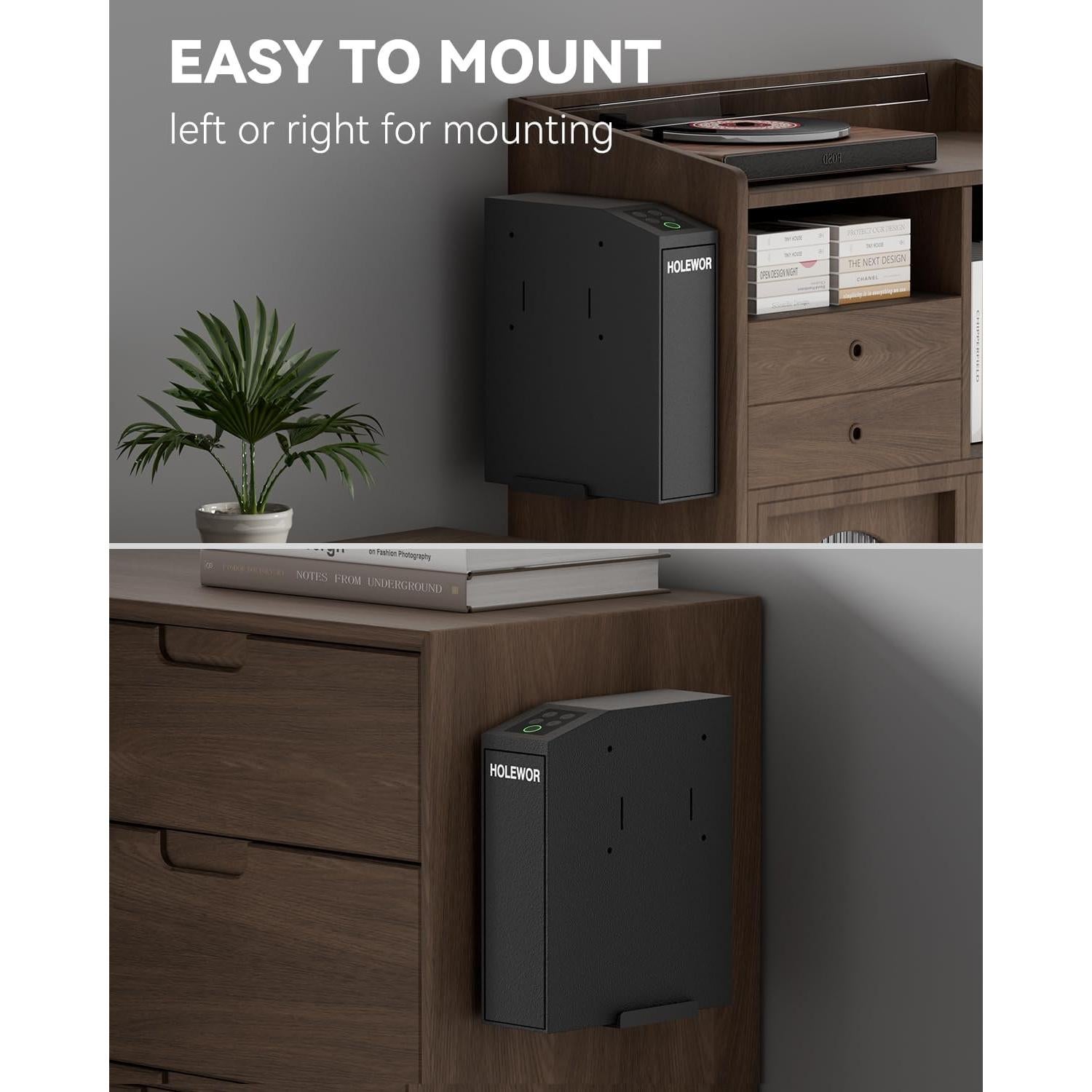 Caja Fuerte Biométrica HOLEWOR para Pistolas con Luz LED