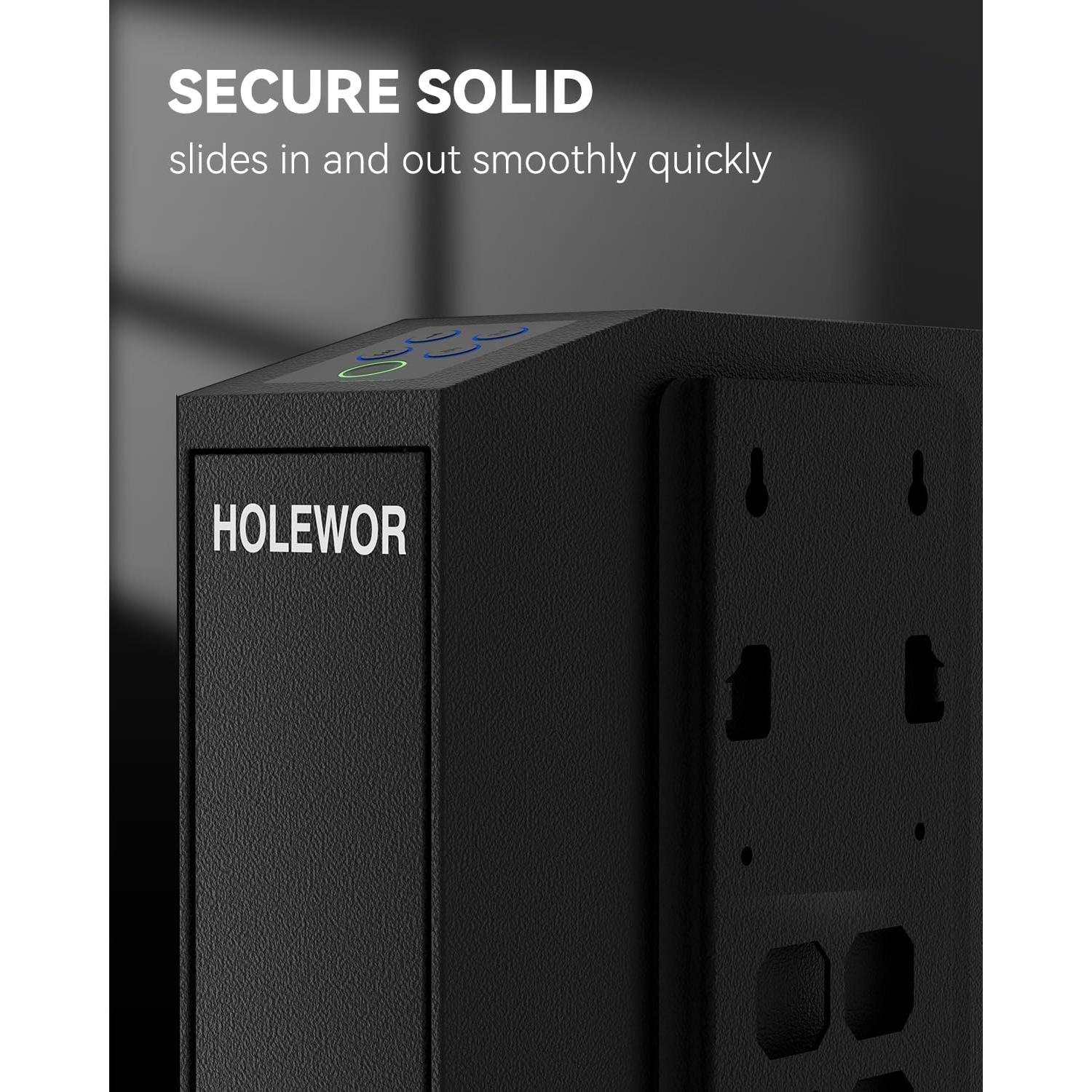 Caja Fuerte Biométrica HOLEWOR para Pistolas con Luz LED