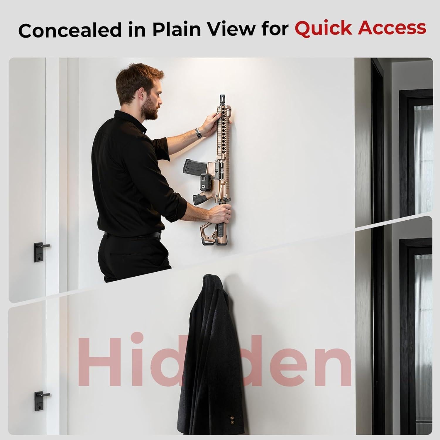 Soporte de Pared para Armas ONNAIS GL-001 Biométrico Negro