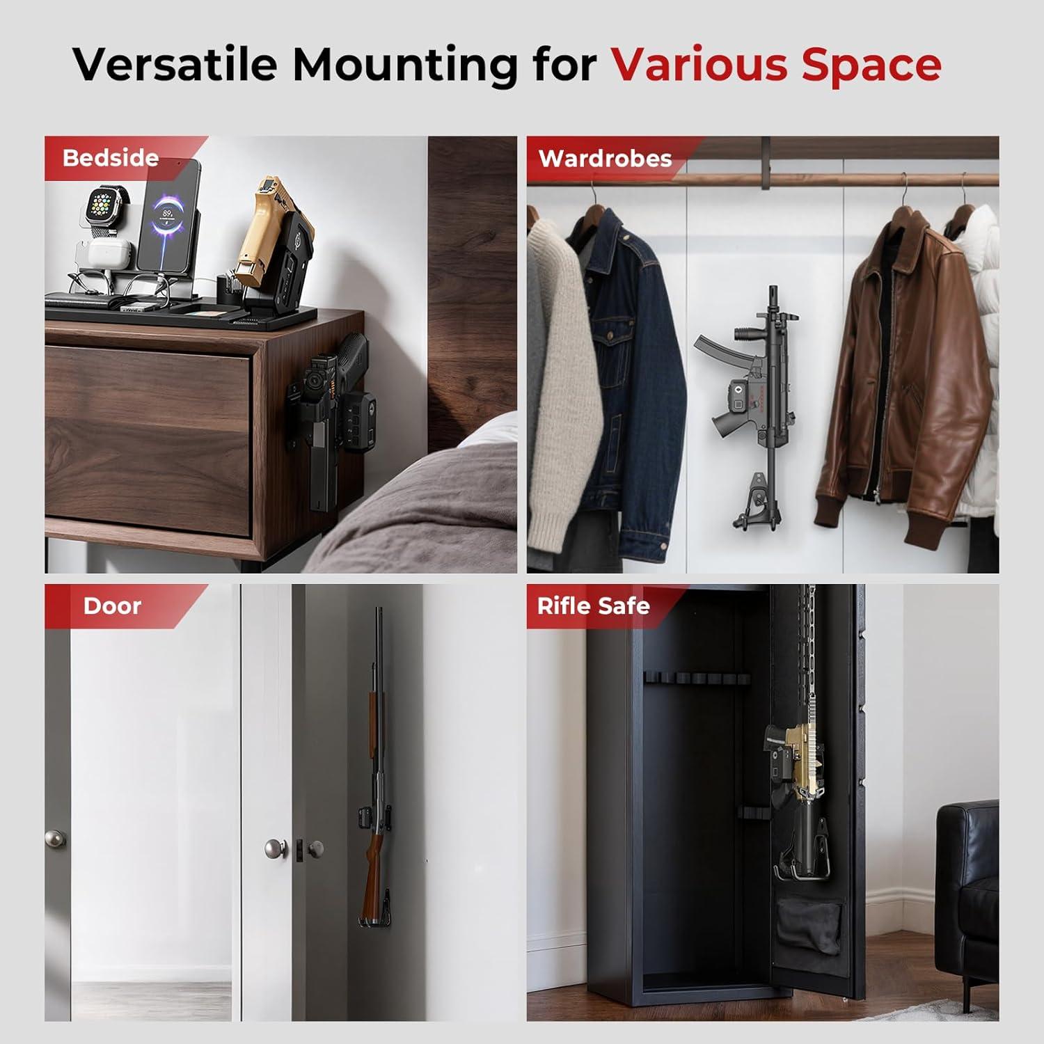 Soporte de Pared para Armas ONNAIS GL-001 Biométrico Negro