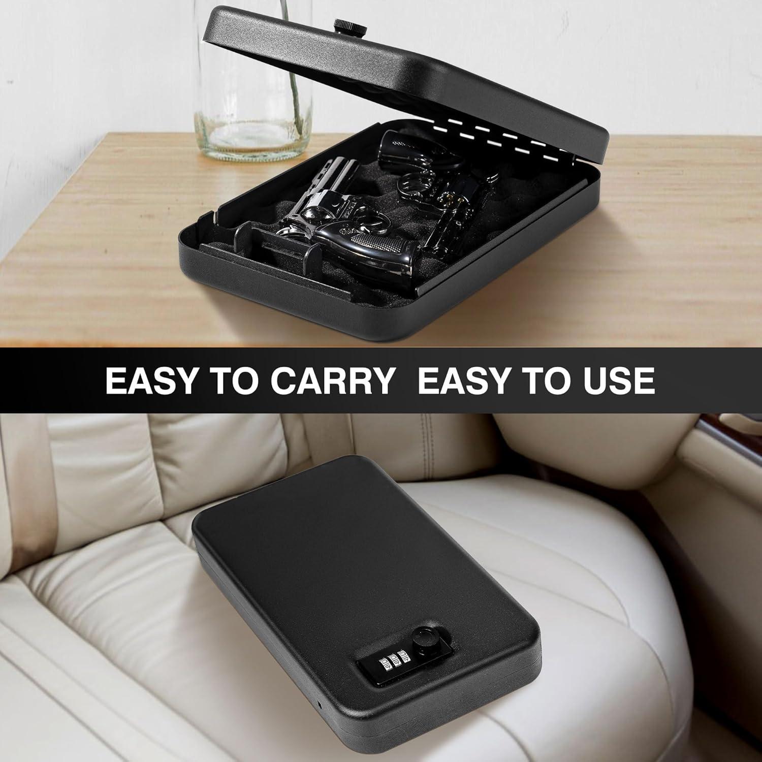 Caja Fuerte Portátil Sgorlds para Pistola 23.9x16.8cm Negra