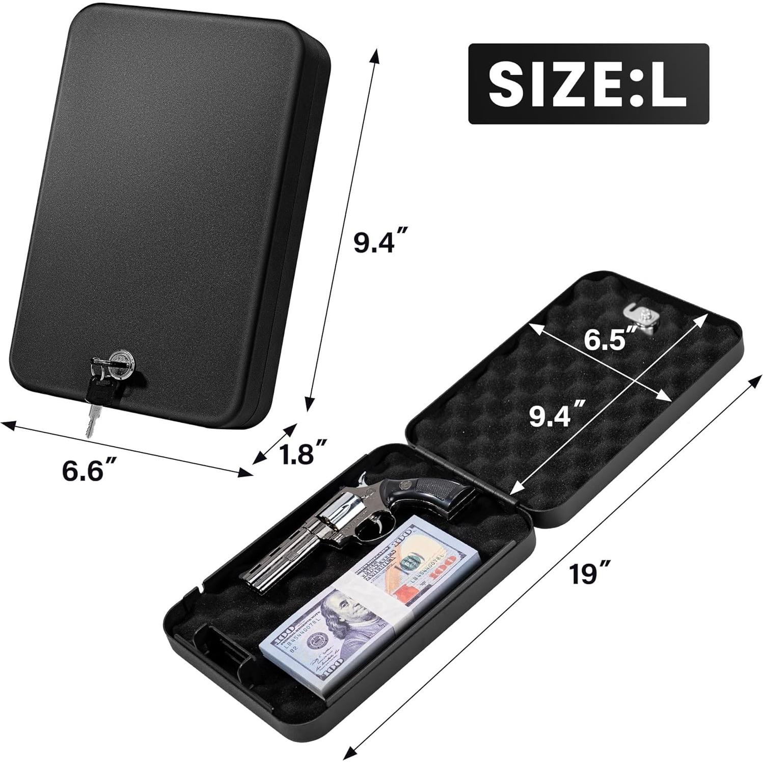 Caja Fuerte Portátil Sgorlds para Pistola 23.9x16.8cm Negra