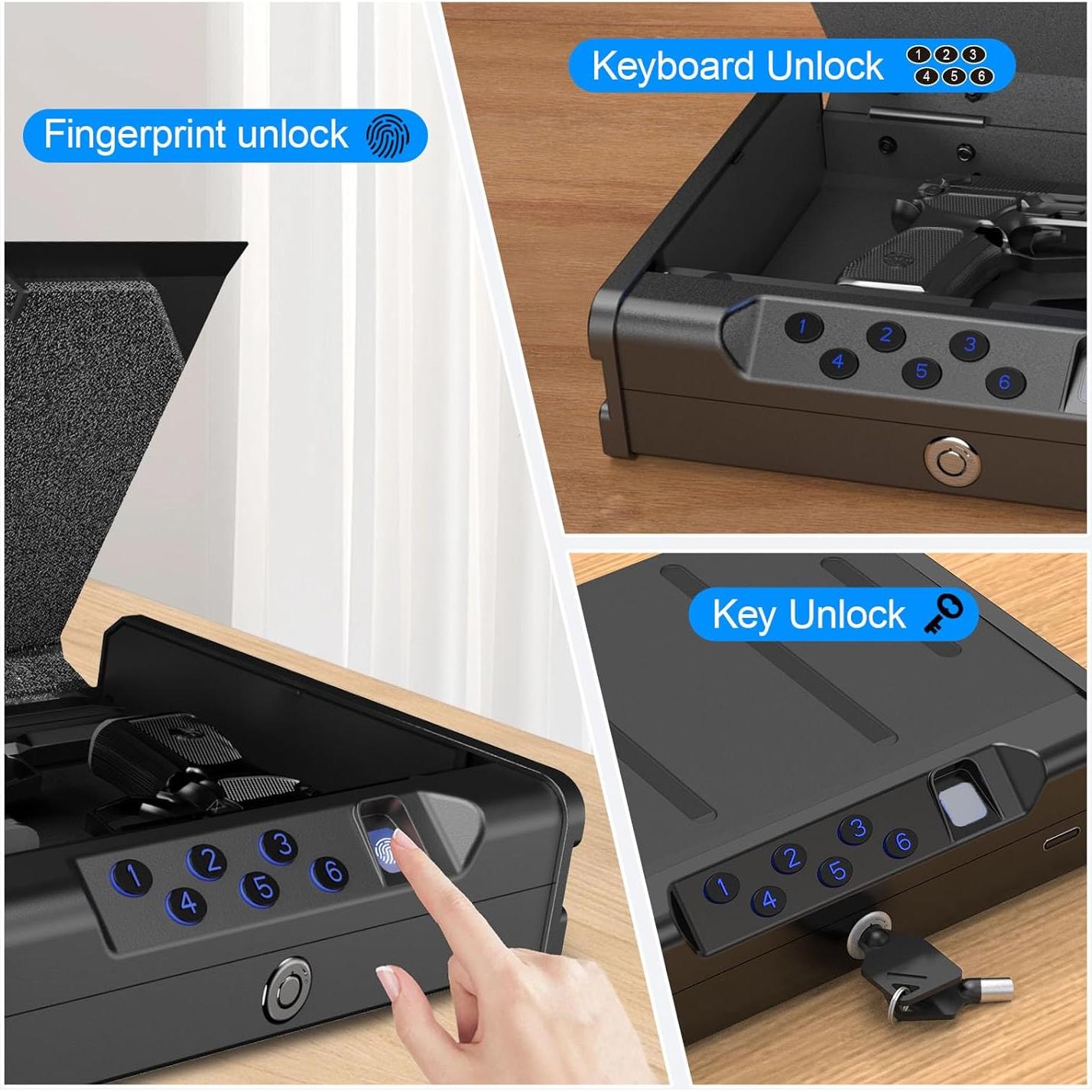 Caja Fuerte Biométrica Teentan para 2 Pistolas - Acceso Rápido