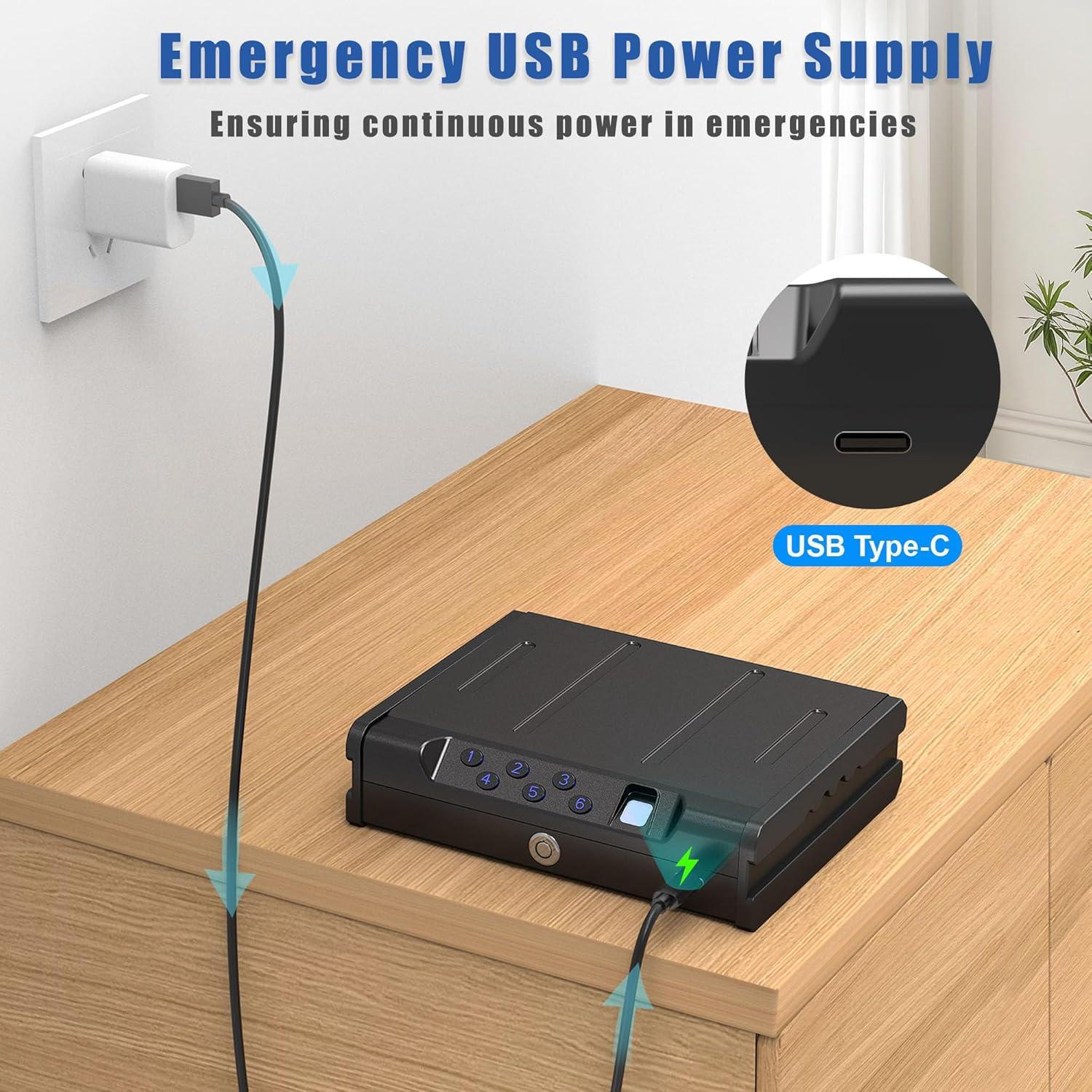 Caja Fuerte Biométrica Teentan para 2 Pistolas - Acceso Rápido