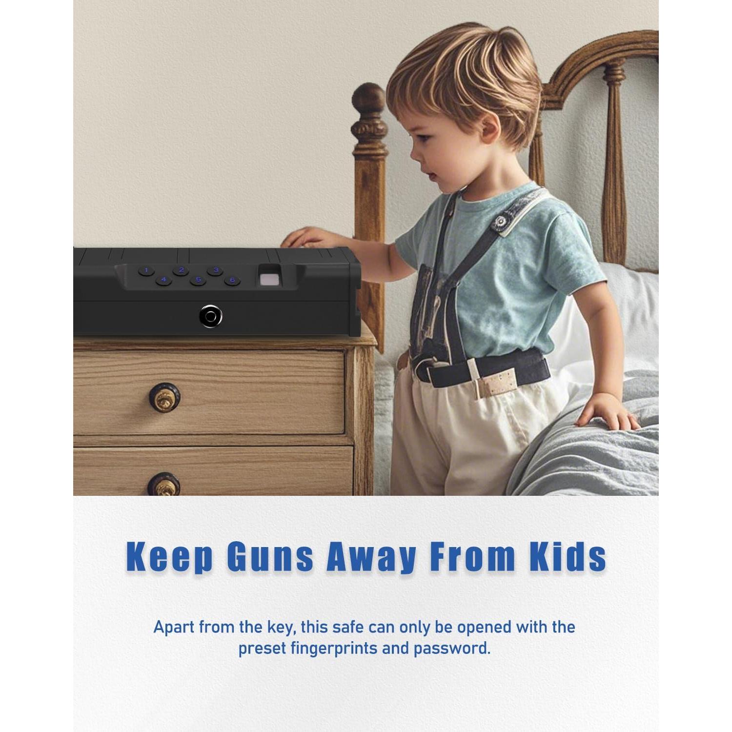 Caja Fuerte Biométrica Teentan para 2 Pistolas - Acceso Rápido