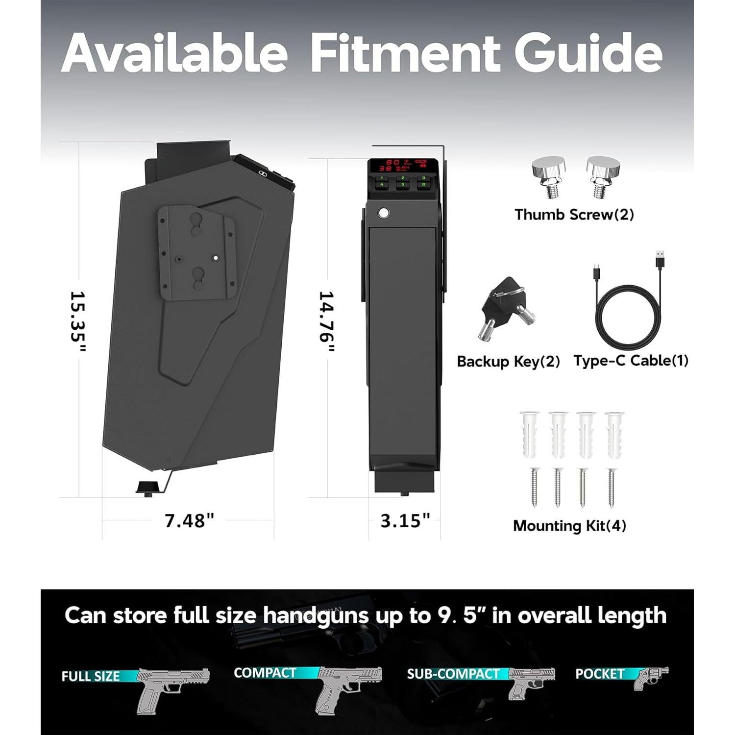 Caja Fuerte para Pistolas QINGENO QG8002E con Teclado y Llave