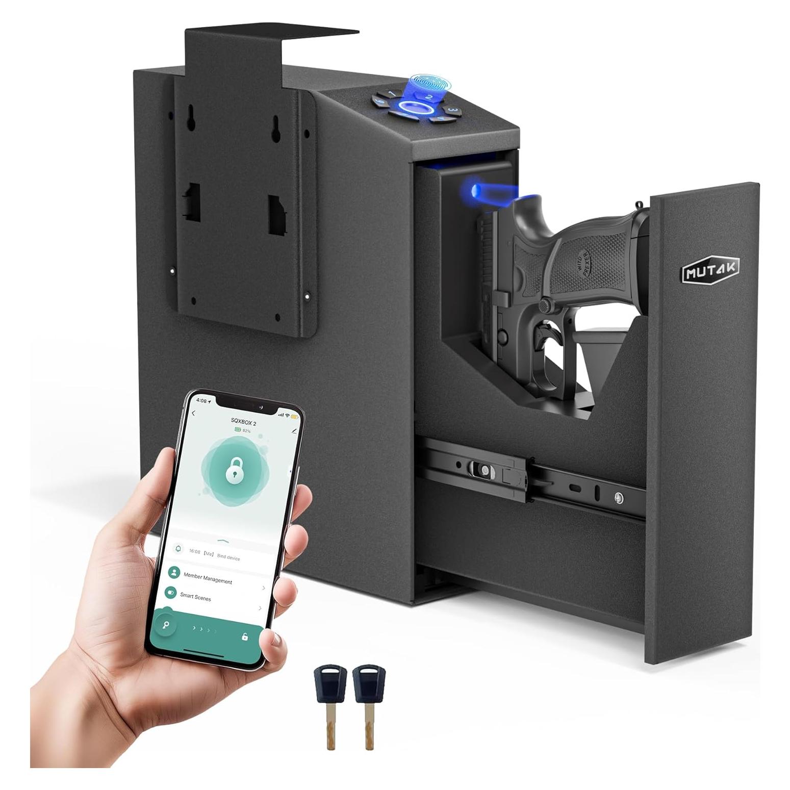 Caja Fuerte Biométrica Mutak para Pistola - 4 Métodos de Acceso