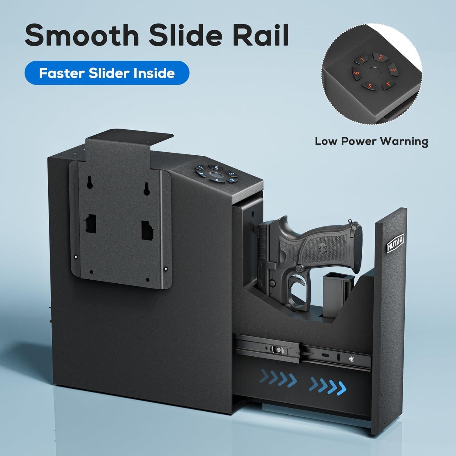 Caja Fuerte Biométrica Mutak para Pistola - 4 Métodos de Acceso