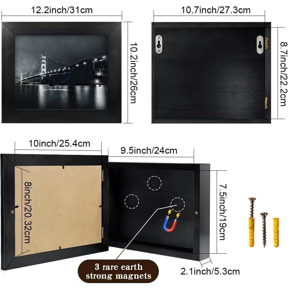 Caja de Seguridad Oculta para Pistolas Homvle - Marco de Madera Negro