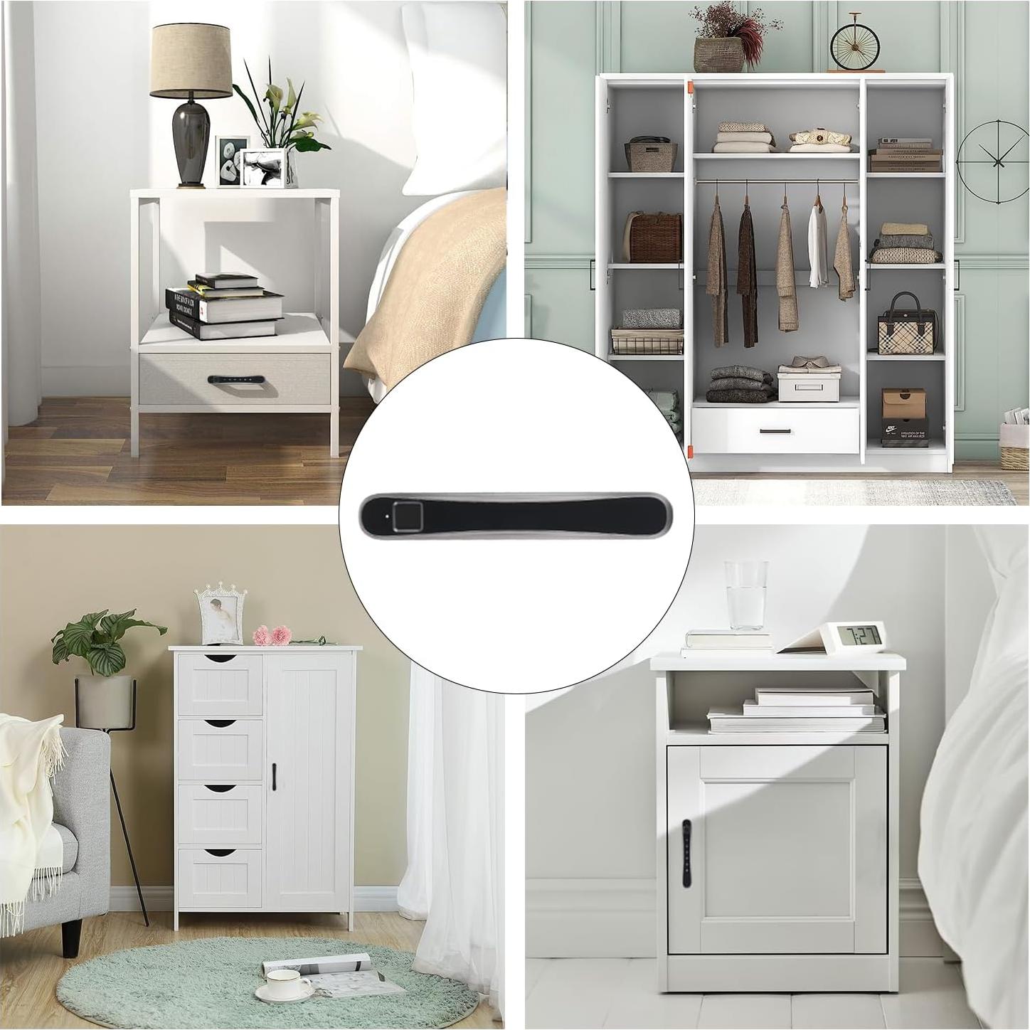 Cerradura Biométrica ZRD para Cajón Negro Mate con Huella Dactilar