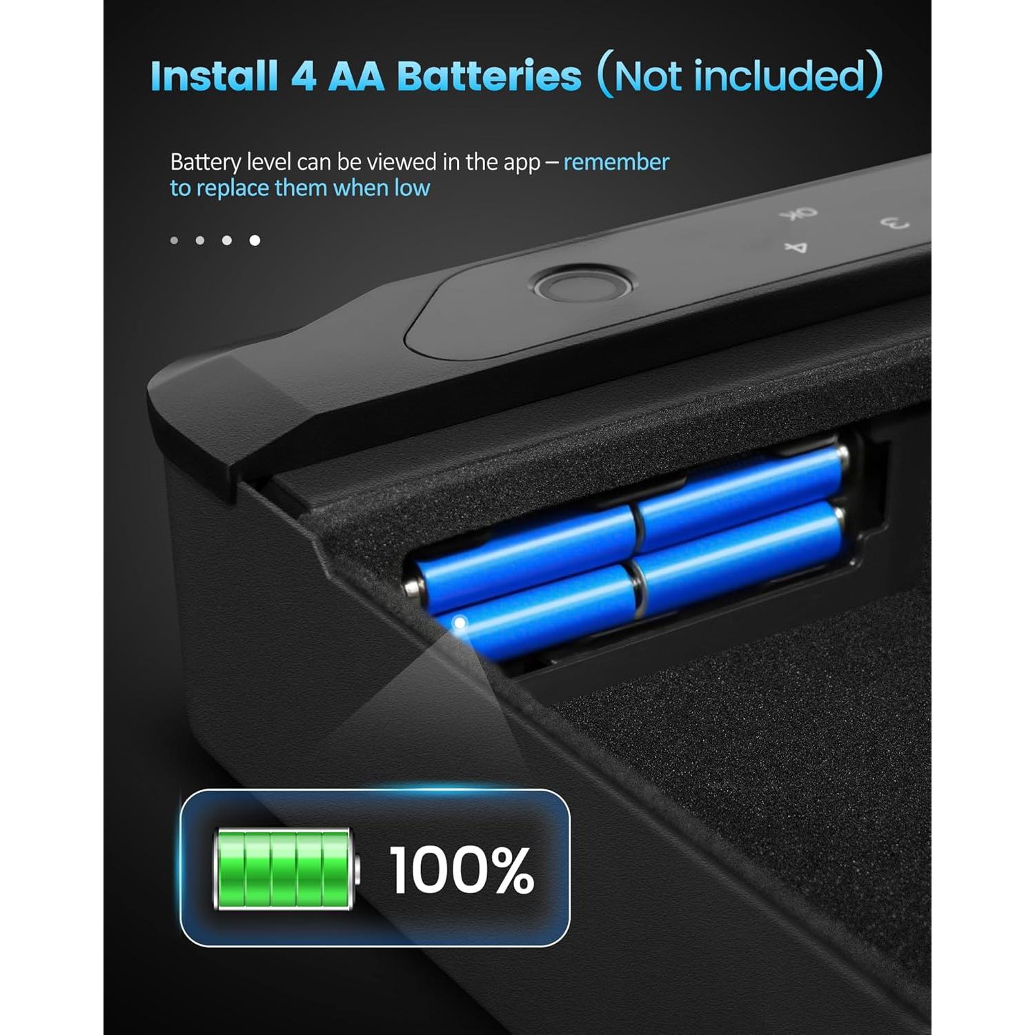 Caja Fuerte Biométrica Adoreal para 2 Pistolas con Huella Dactilar