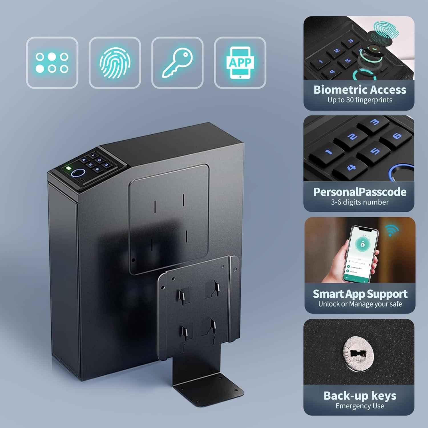 Caja Fuerte Biométrica DwlSpce para Pistolas con Acceso Rápido