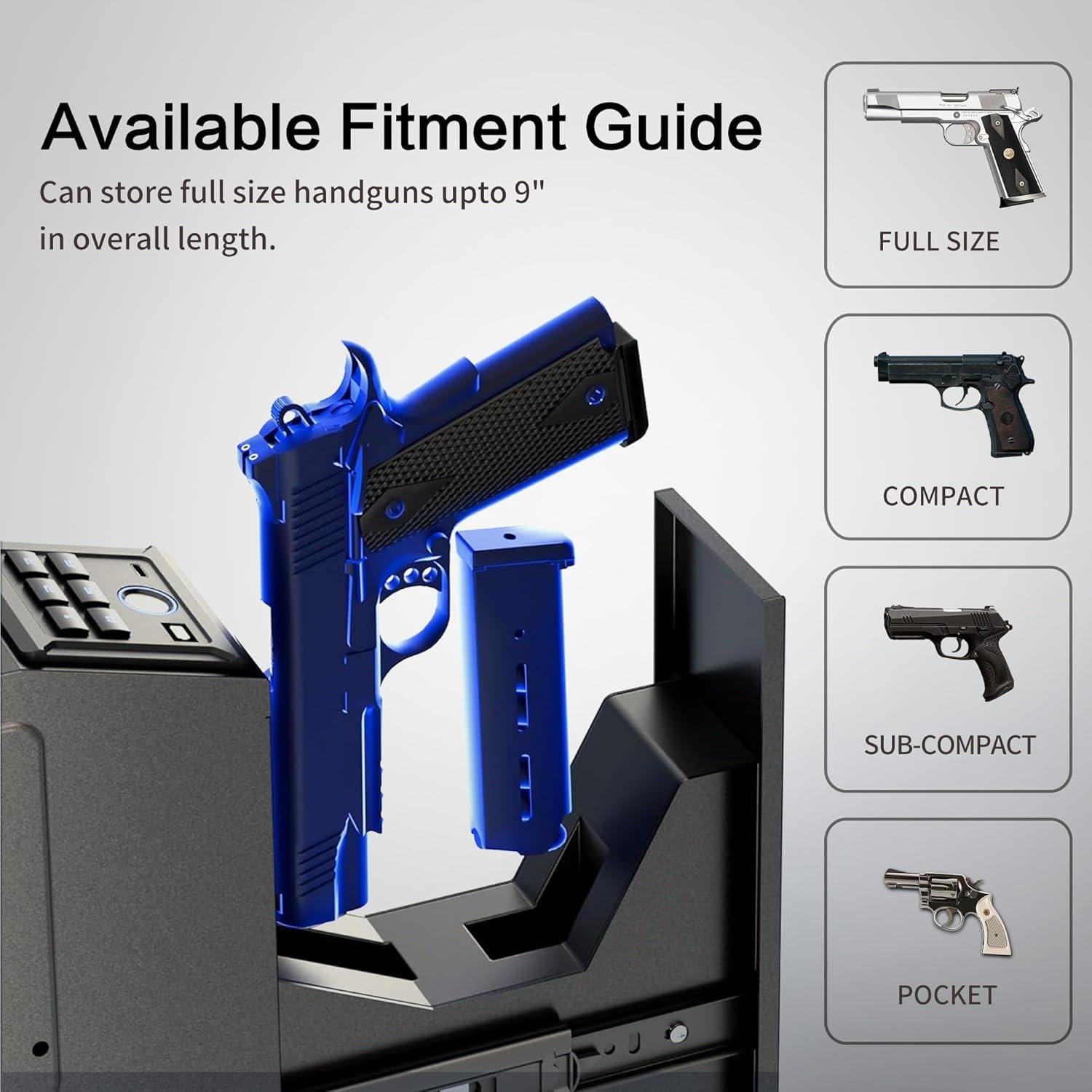 Caja Fuerte Biométrica DwlSpce para Pistolas con Acceso Rápido