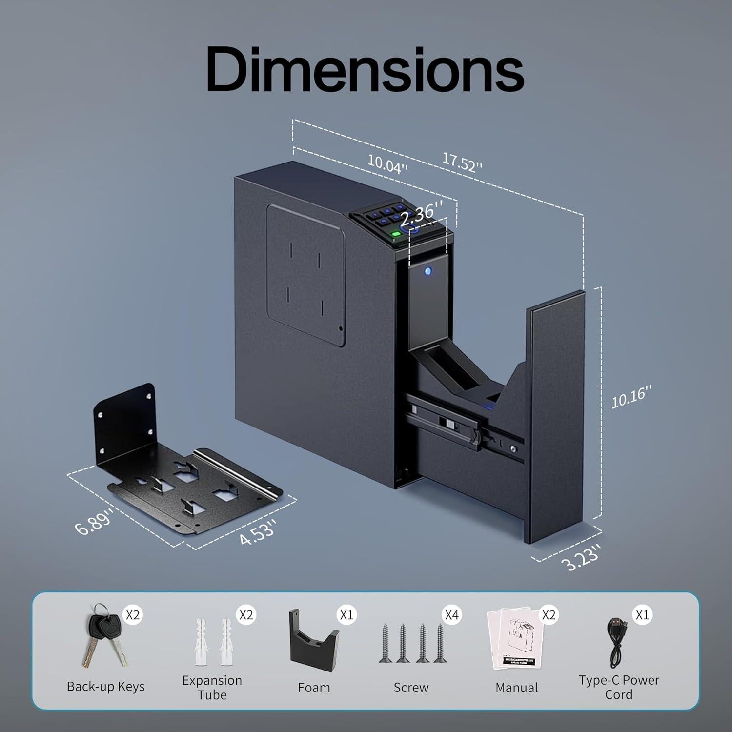 Caja Fuerte Biométrica DwlSpce para Pistolas con Acceso Rápido