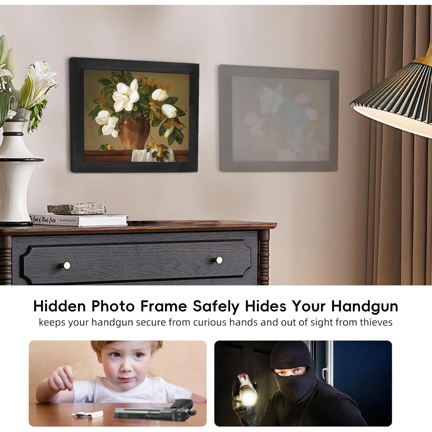 Caja Fuerte Oculta para Pistolas Dononr, Marco de Imagen Negro