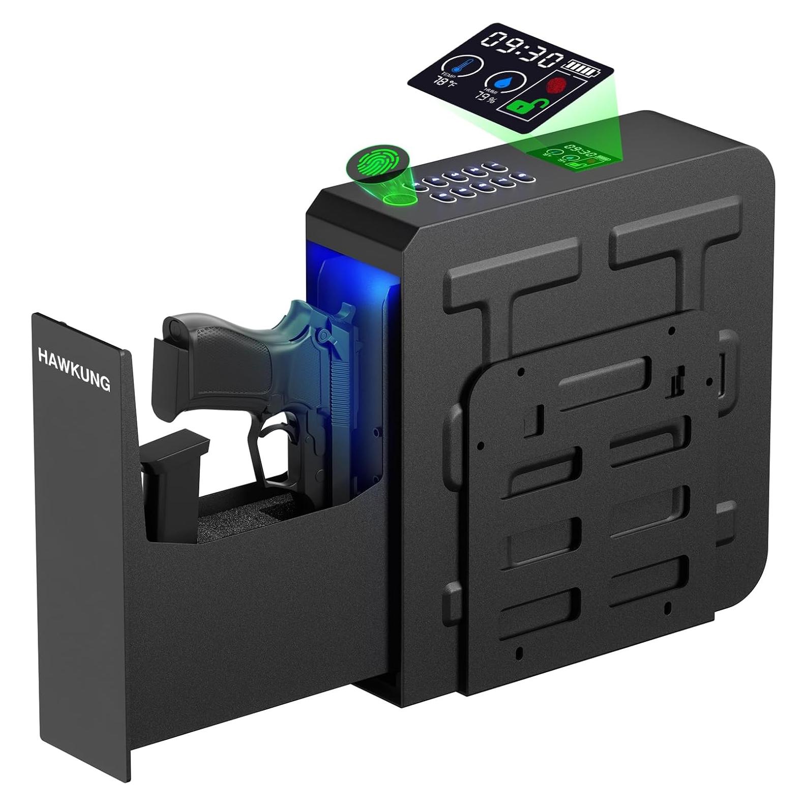 Caja Fuerte Biométrica HAWKUNG para Pistolas 30x30cm