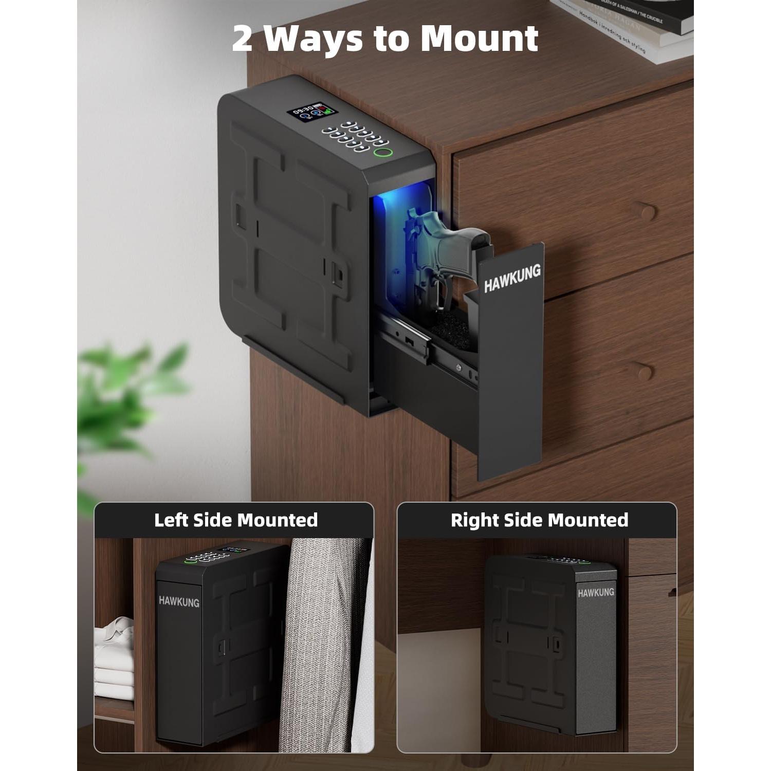 Caja Fuerte Biométrica HAWKUNG para Pistolas 30x30cm