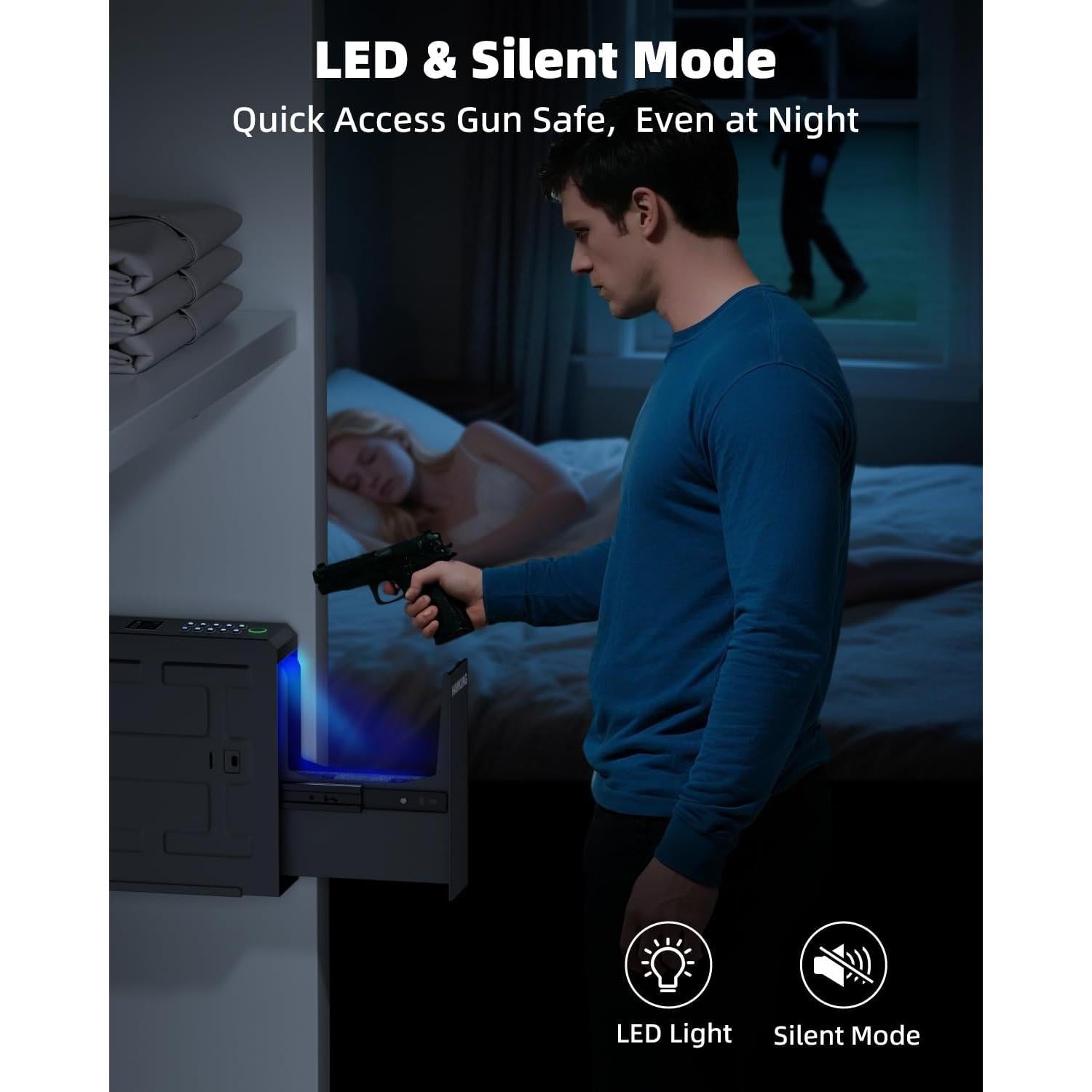 Caja Fuerte Biométrica HAWKUNG para Pistolas 30x30cm