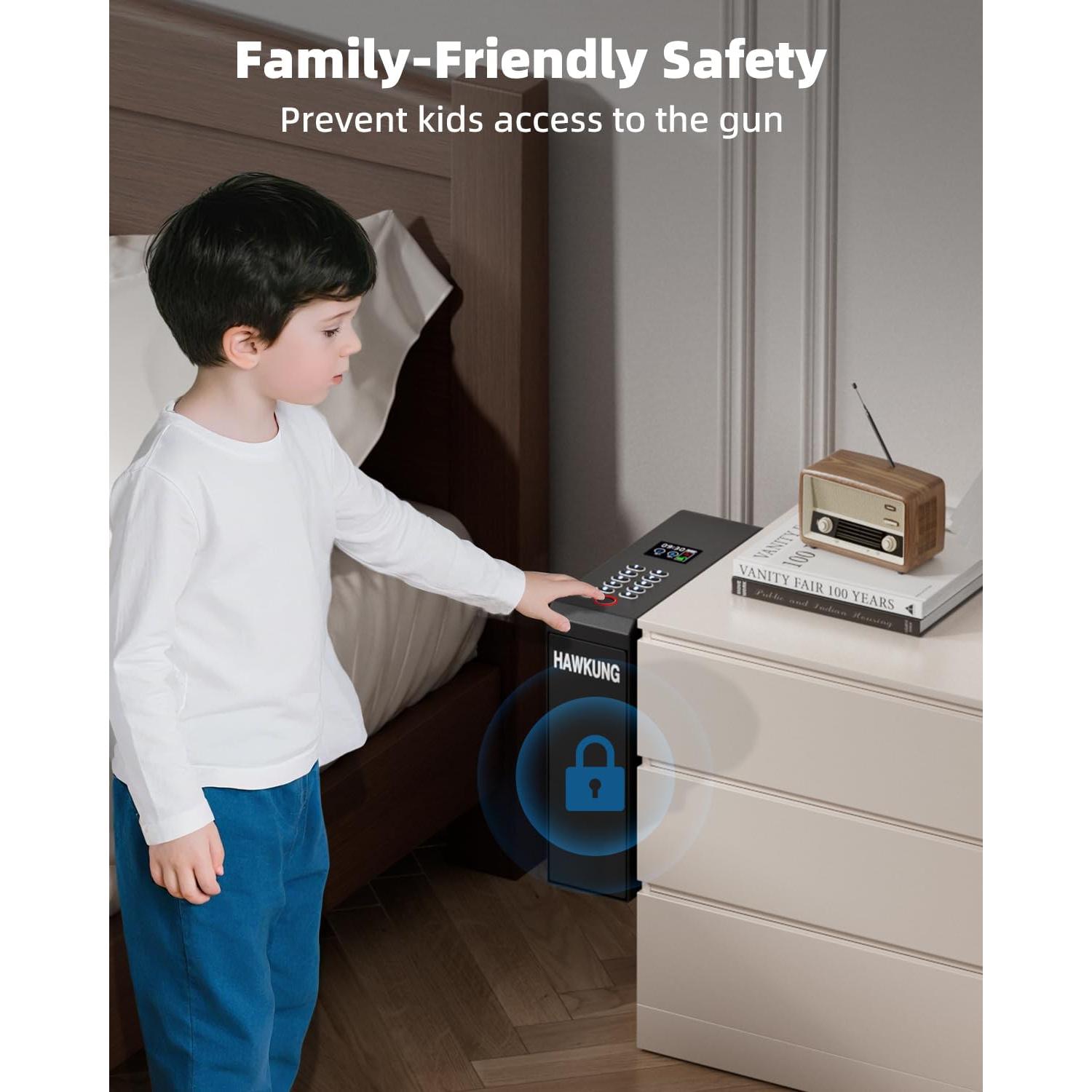 Caja Fuerte Biométrica HAWKUNG para Pistolas 30x30cm