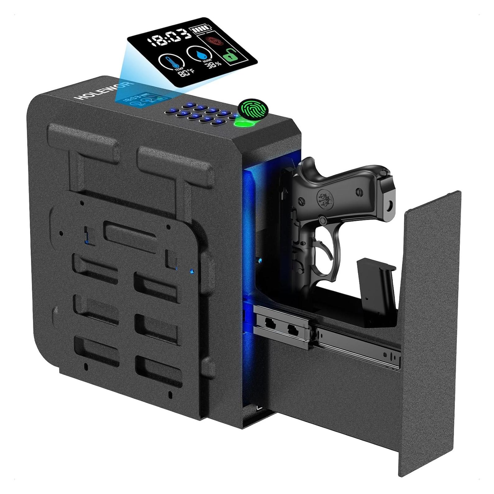 Caja Fuerte Biométrica HOLEWOR para Pistolas - Acceso Rápido