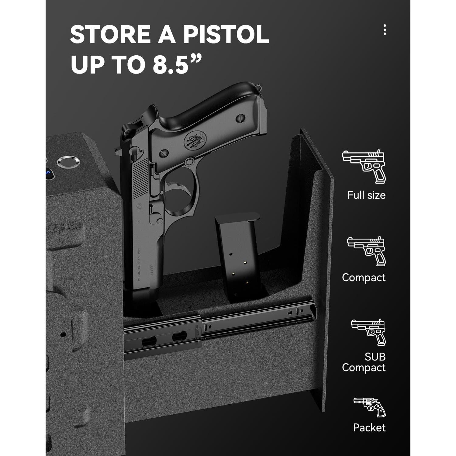 Caja Fuerte Biométrica HOLEWOR para Pistolas - Acceso Rápido