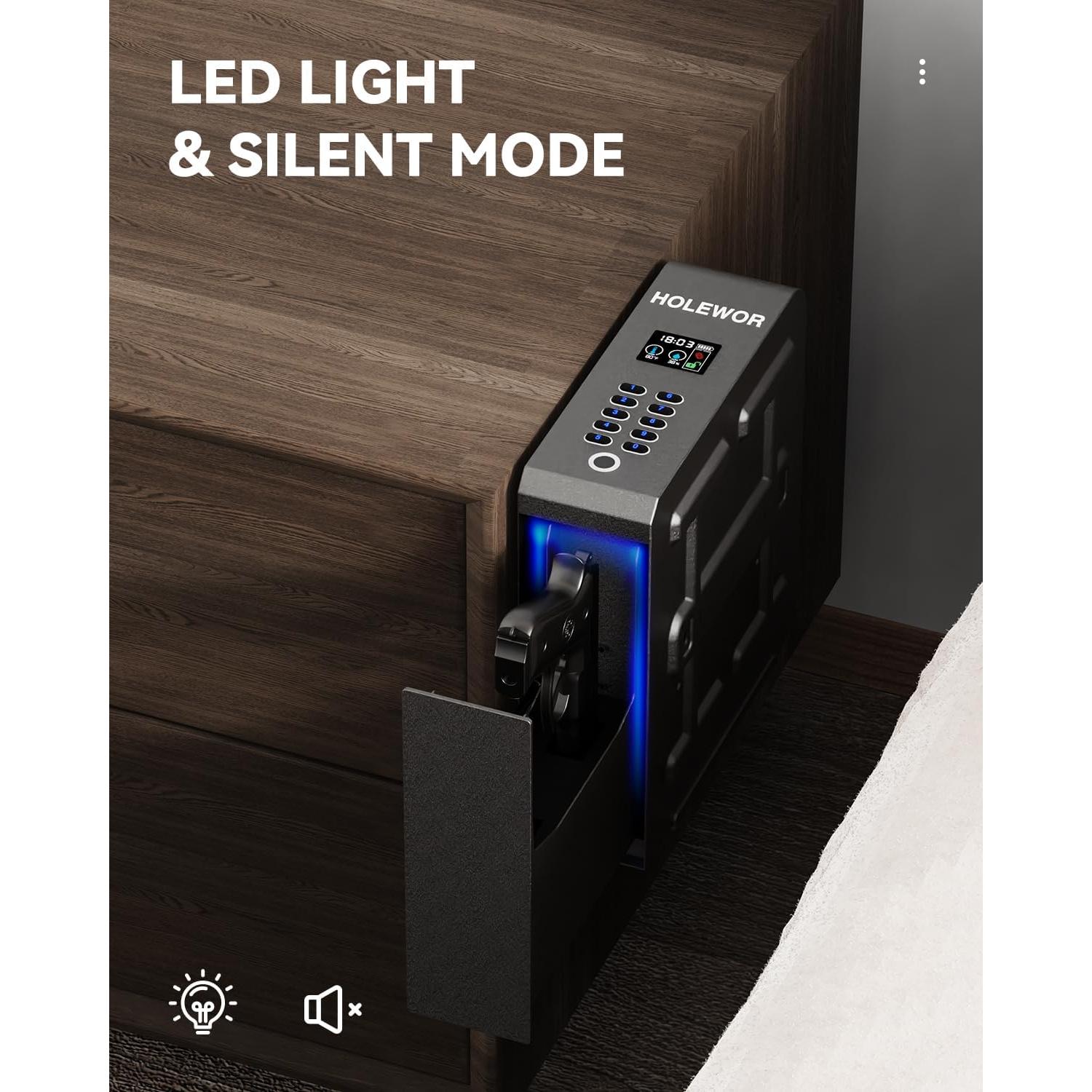 Caja Fuerte Biométrica HOLEWOR para Pistolas - Acceso Rápido