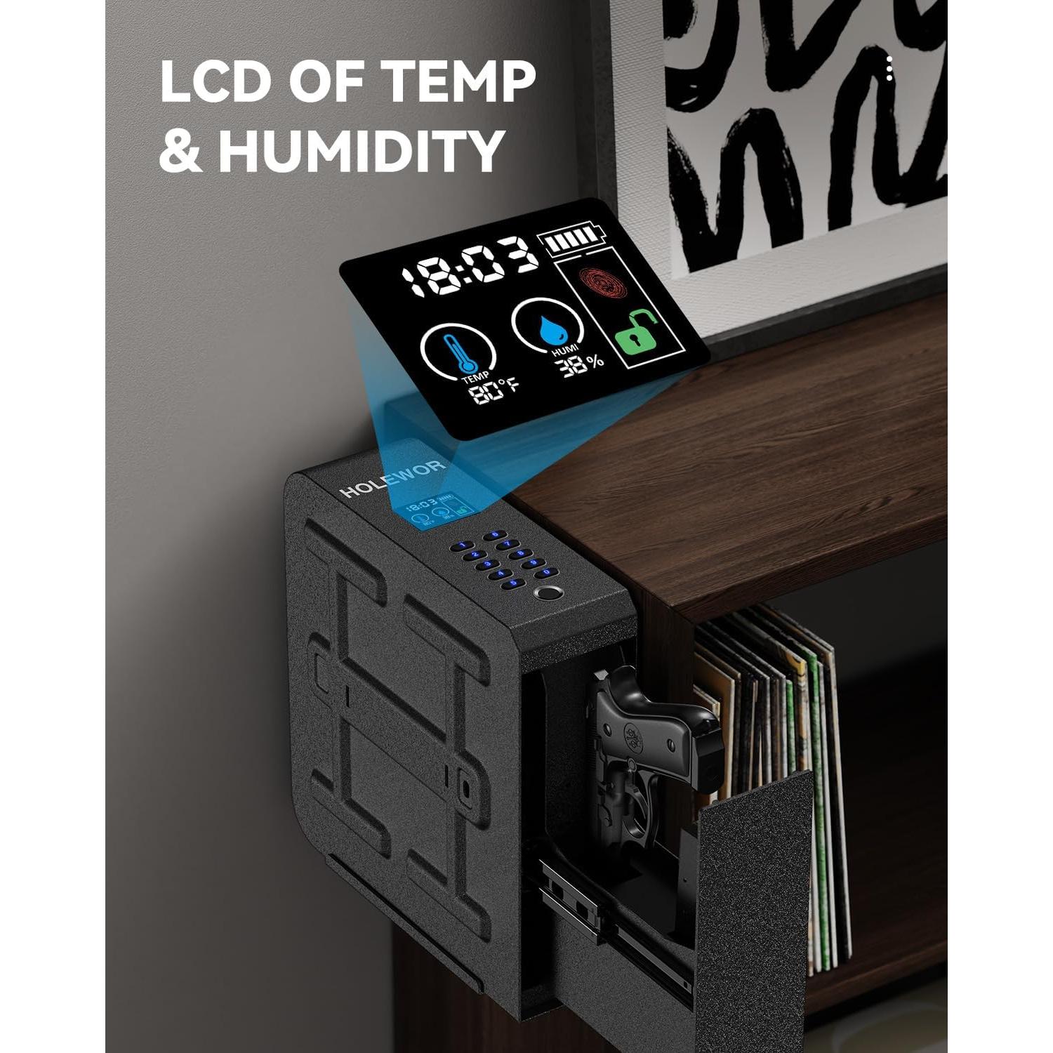 Caja Fuerte Biométrica HOLEWOR para Pistolas - Acceso Rápido