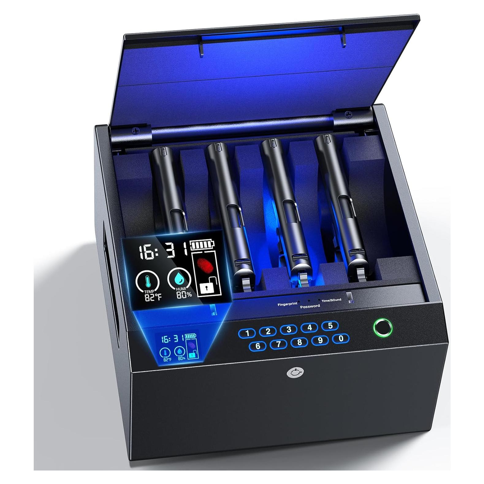 Caja Fuerte Biométrica MOLICAR para 4 Pistolas con LCD