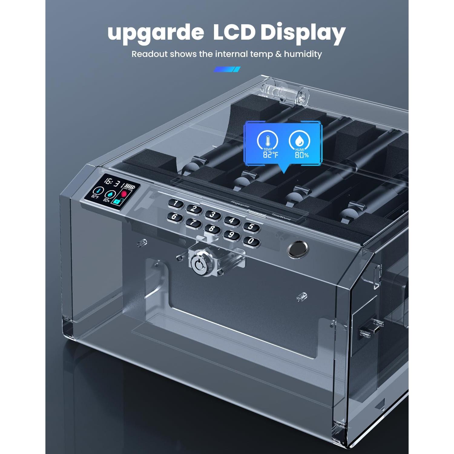 Caja Fuerte Biométrica MOLICAR para 4 Pistolas con LCD