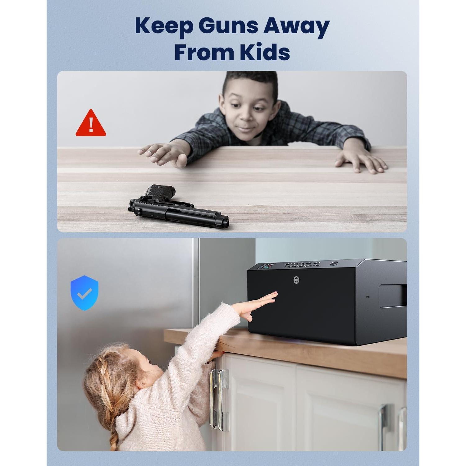 Caja Fuerte Biométrica MOLICAR para 4 Pistolas con LCD