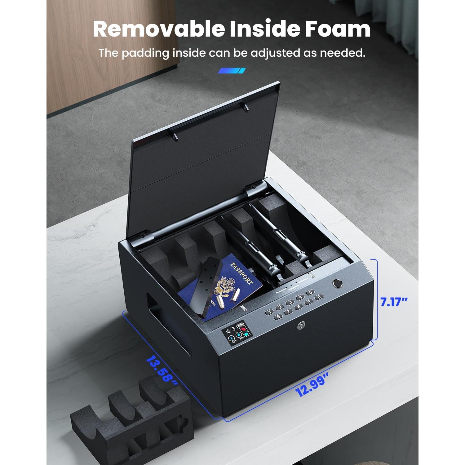 Caja Fuerte Biométrica MOLICAR para 4 Pistolas con LCD