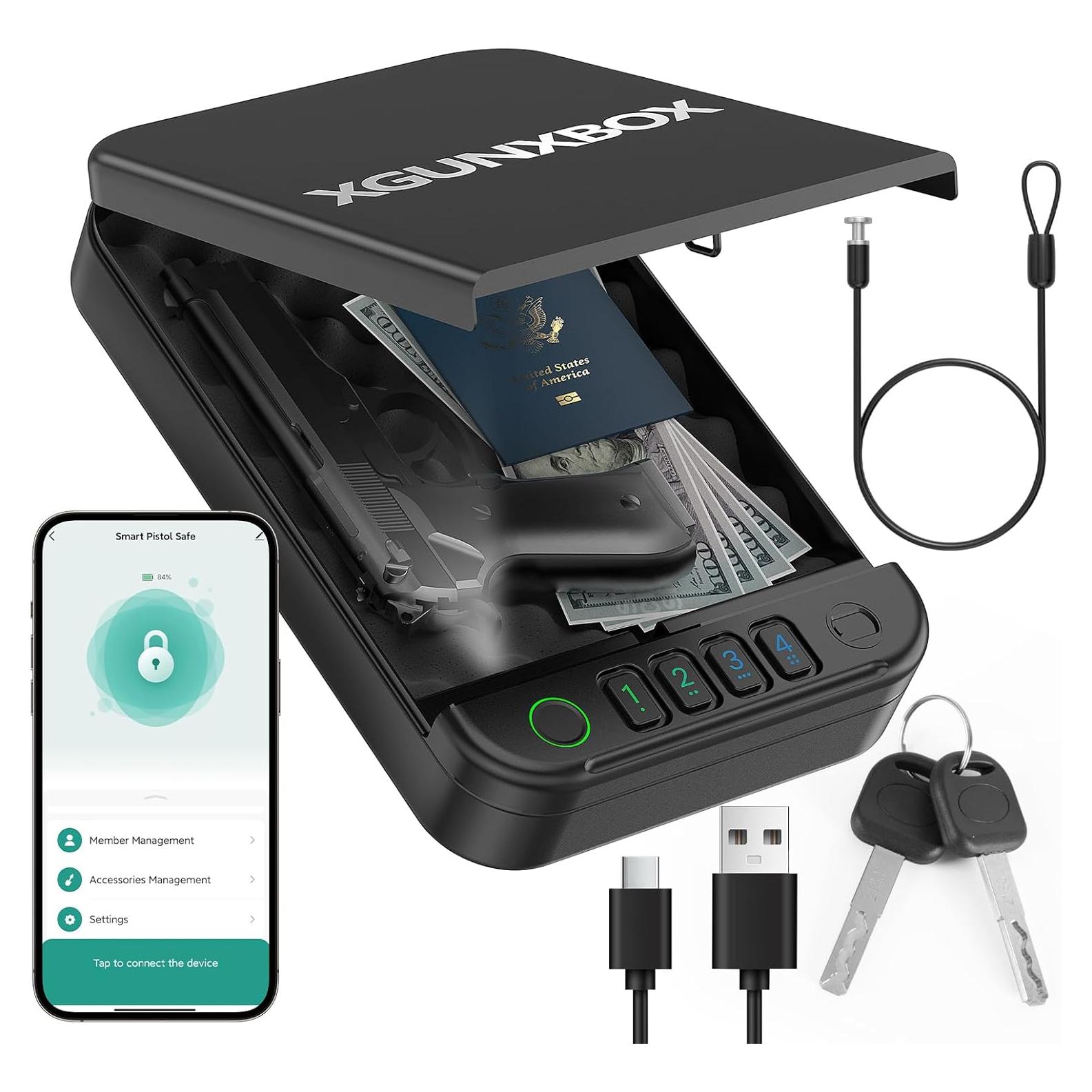 Caja Fuerte Biométrica Portátil XGUNXBOX para Armas 28.2x18cm