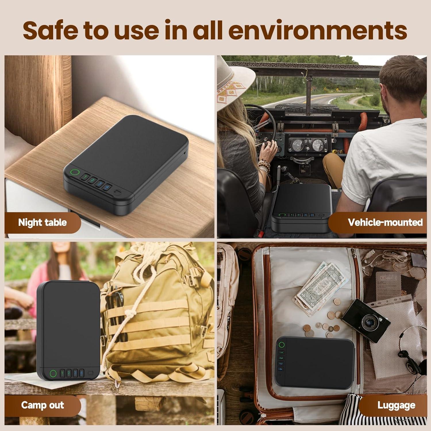 Caja Fuerte Biométrica Portátil XGUNXBOX para Armas 28.2x18cm