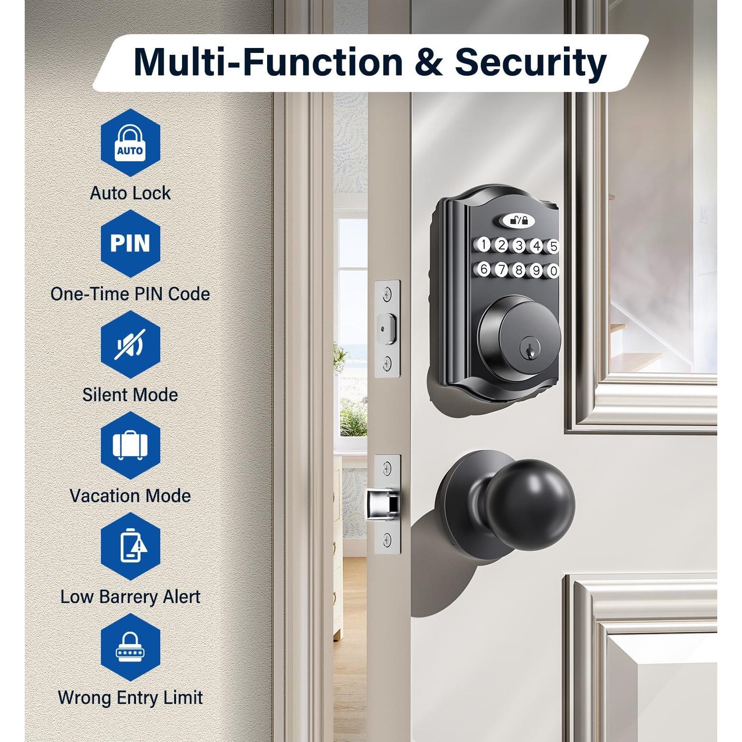 Cerradura Electrónica Zafano DT1211 con Teclado y Perillas