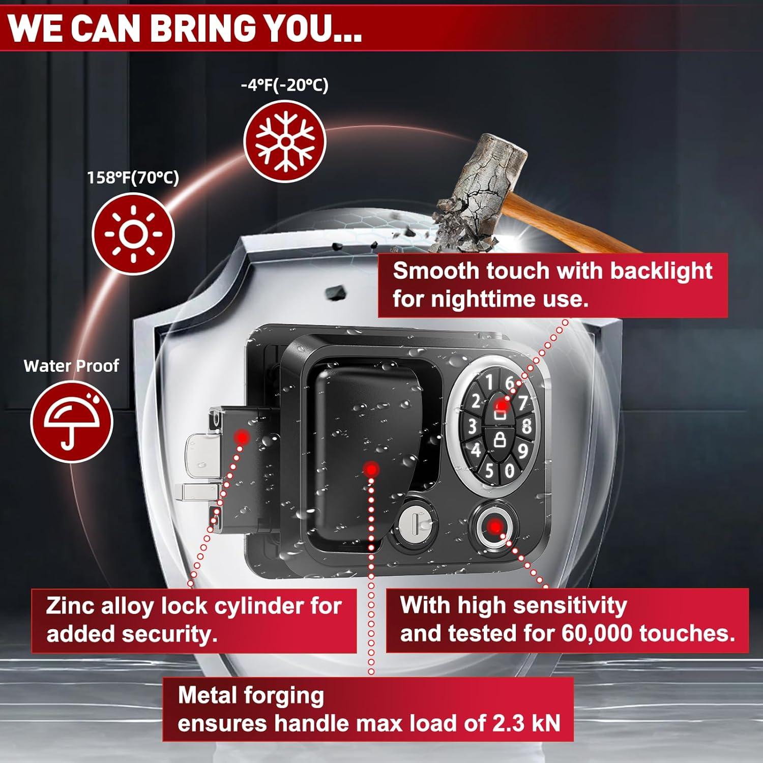 Cerradura biométrica XPORTION para RV con 4 métodos de desbloqueo