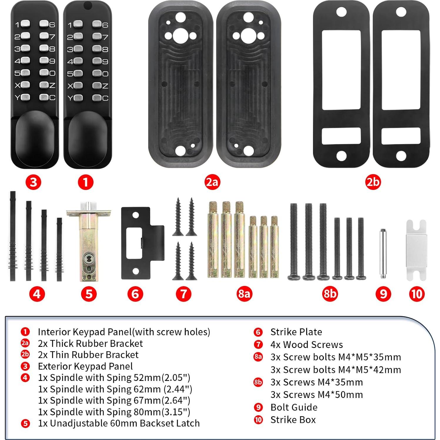 Cerradura de Entrada Sin Llave Mecánica ANNFUZ con Teclado Doble Lado