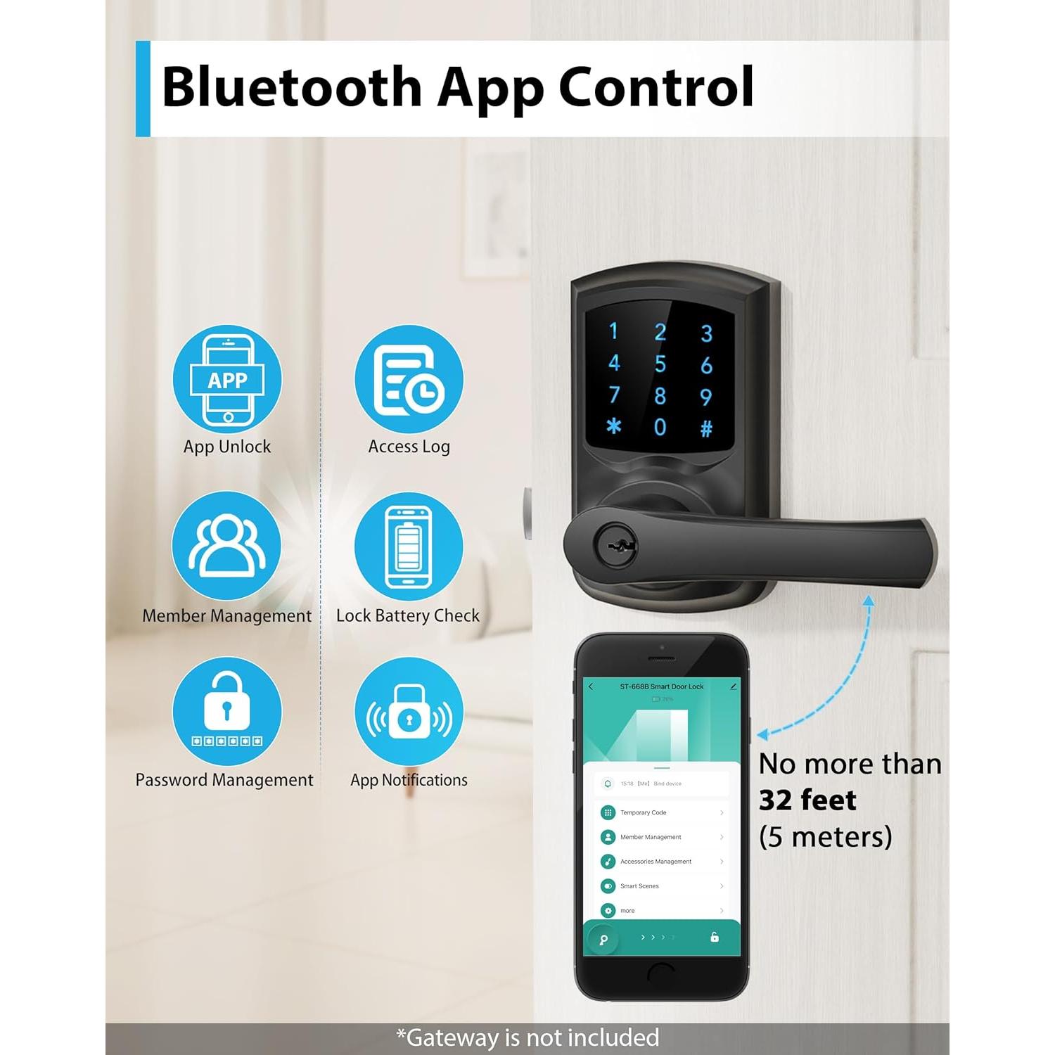 Cerradura Inteligente Hidalife ST-668B con Teclado y APP