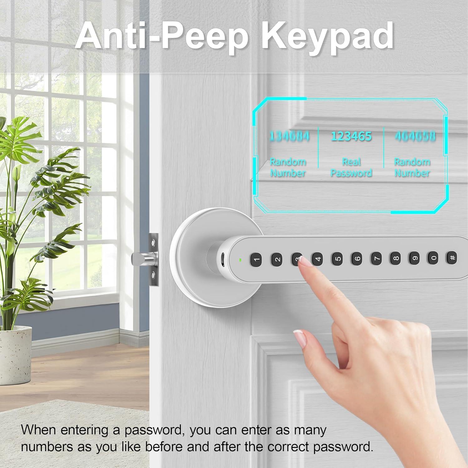 Cerradura de Puerta Inteligente HEIXOS S01 Teclado Plata 3 en 1