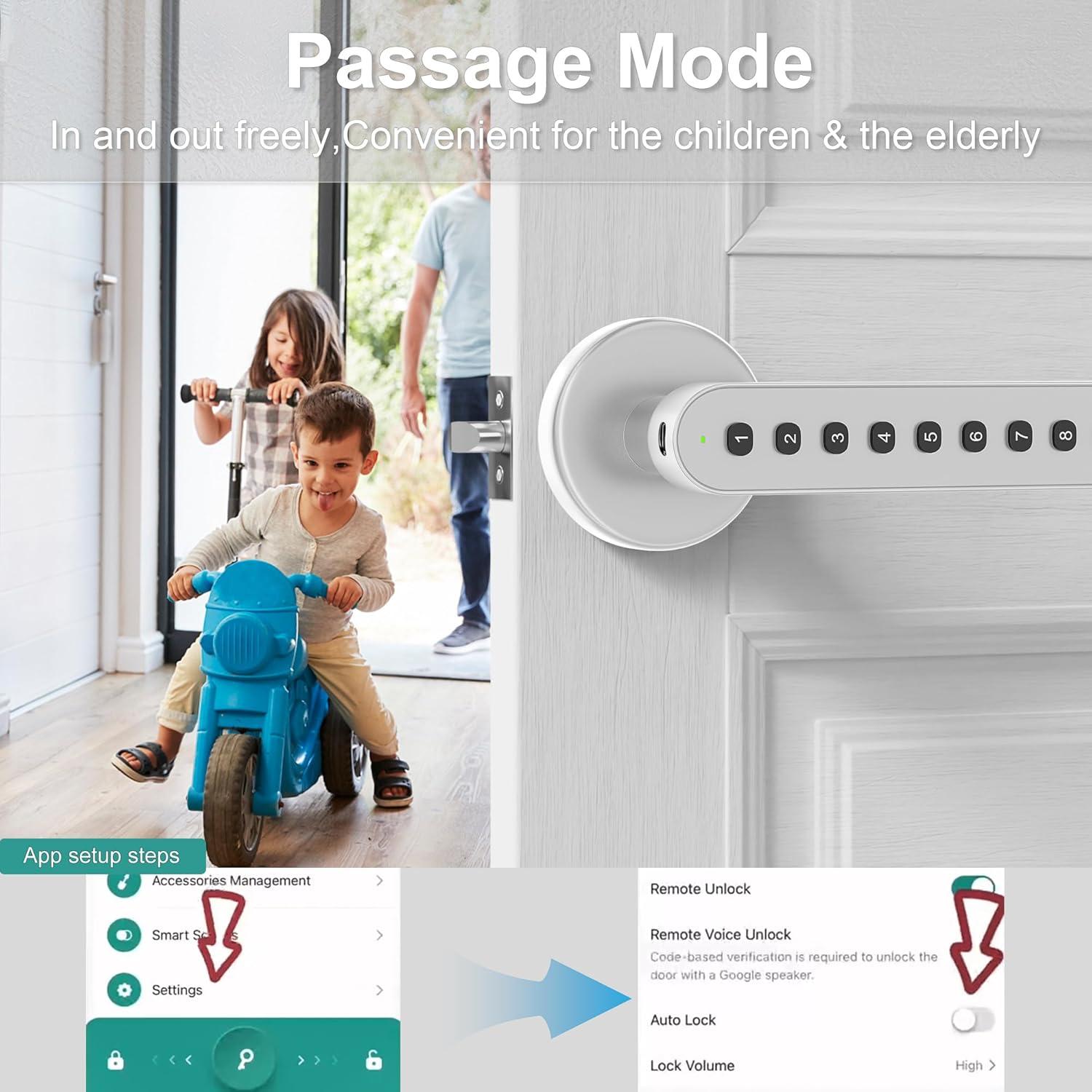 Cerradura de Puerta Inteligente HEIXOS S01 Teclado Plata 3 en 1