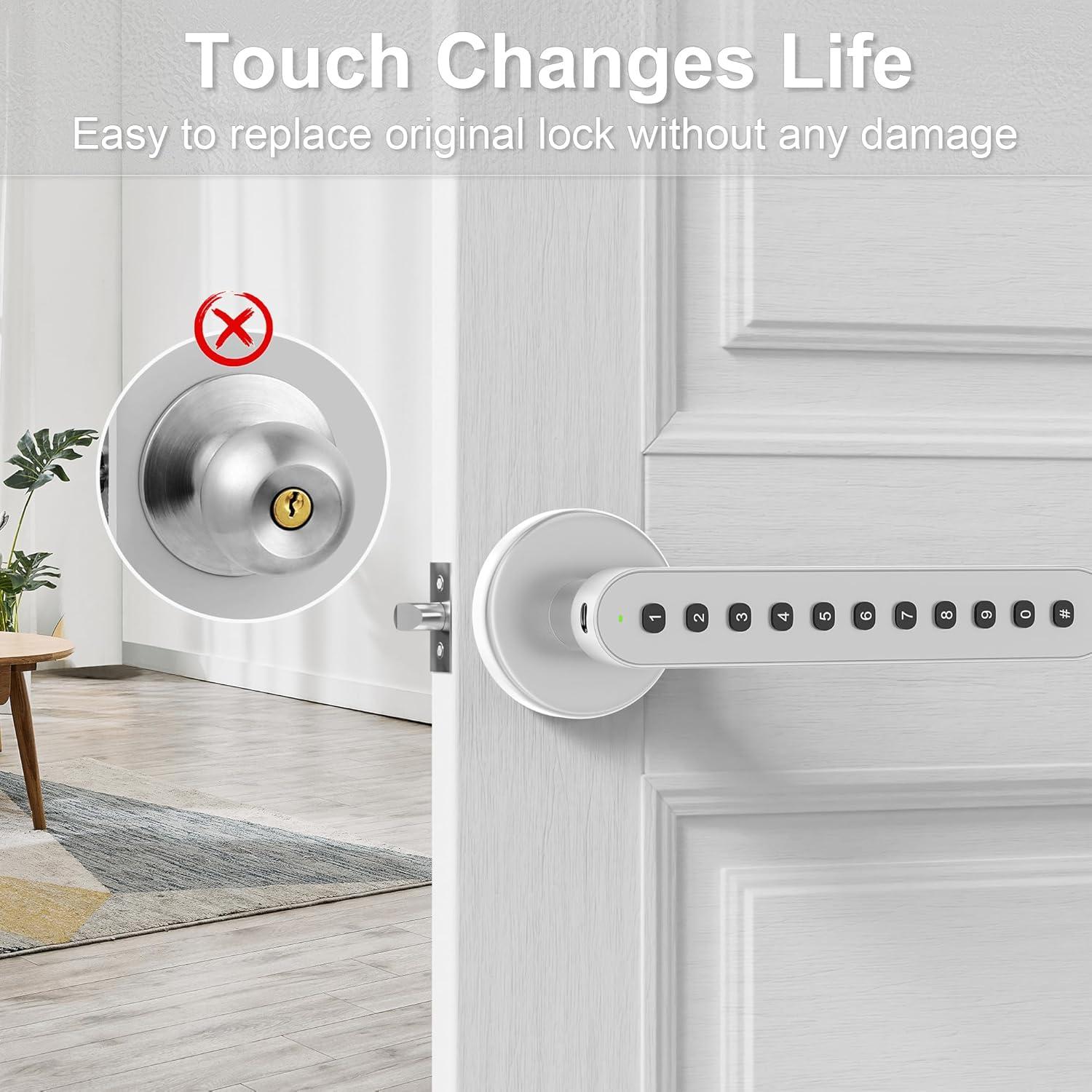 Cerradura de Puerta Inteligente HEIXOS S01 Teclado Plata 3 en 1