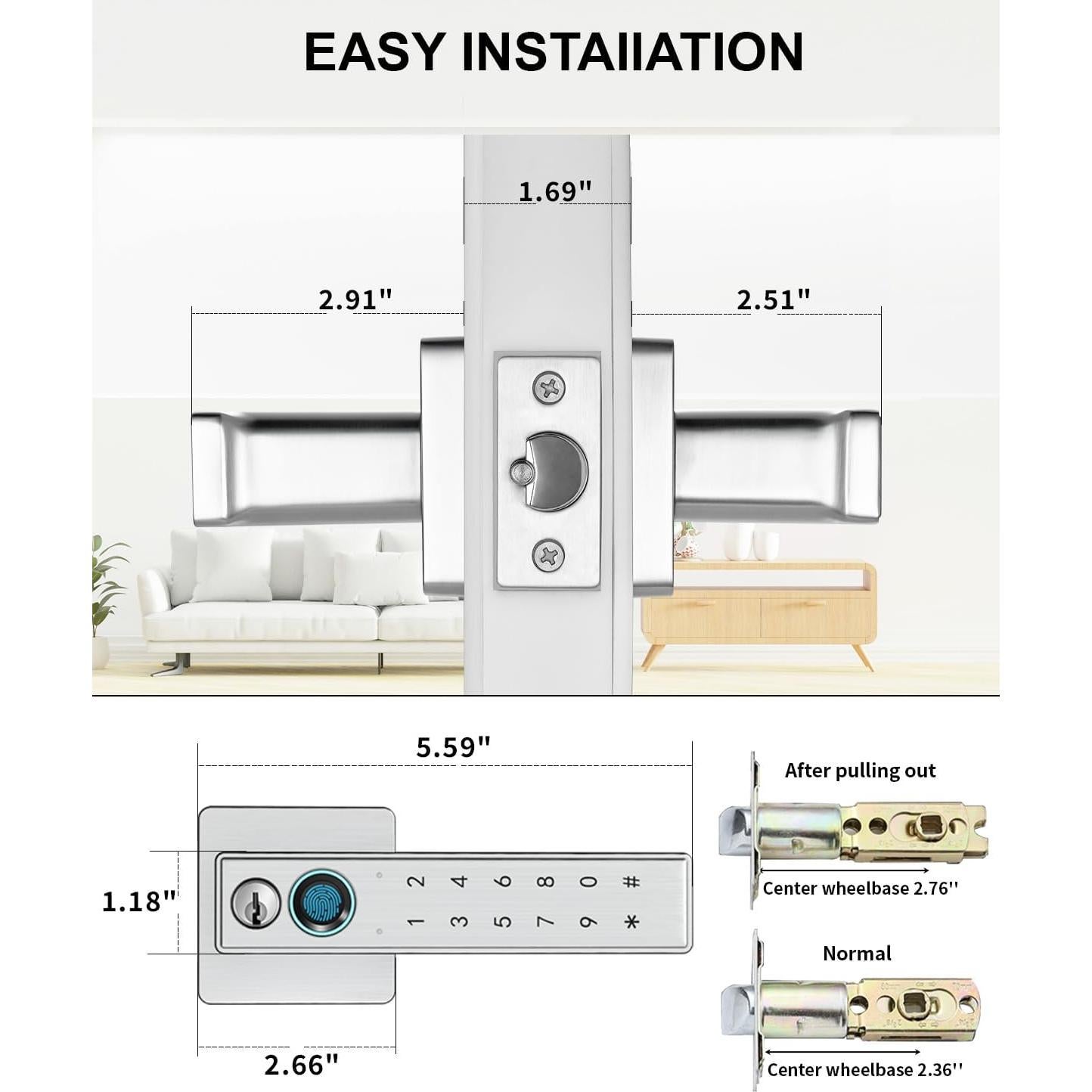 Cerradura Inteligente Hiencetec con Huella Dactilar y Teclado