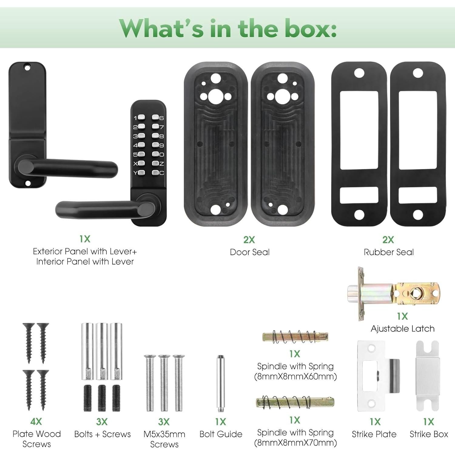 Cerradura de puerta mecánica sin llave ANNFUZ con teclado