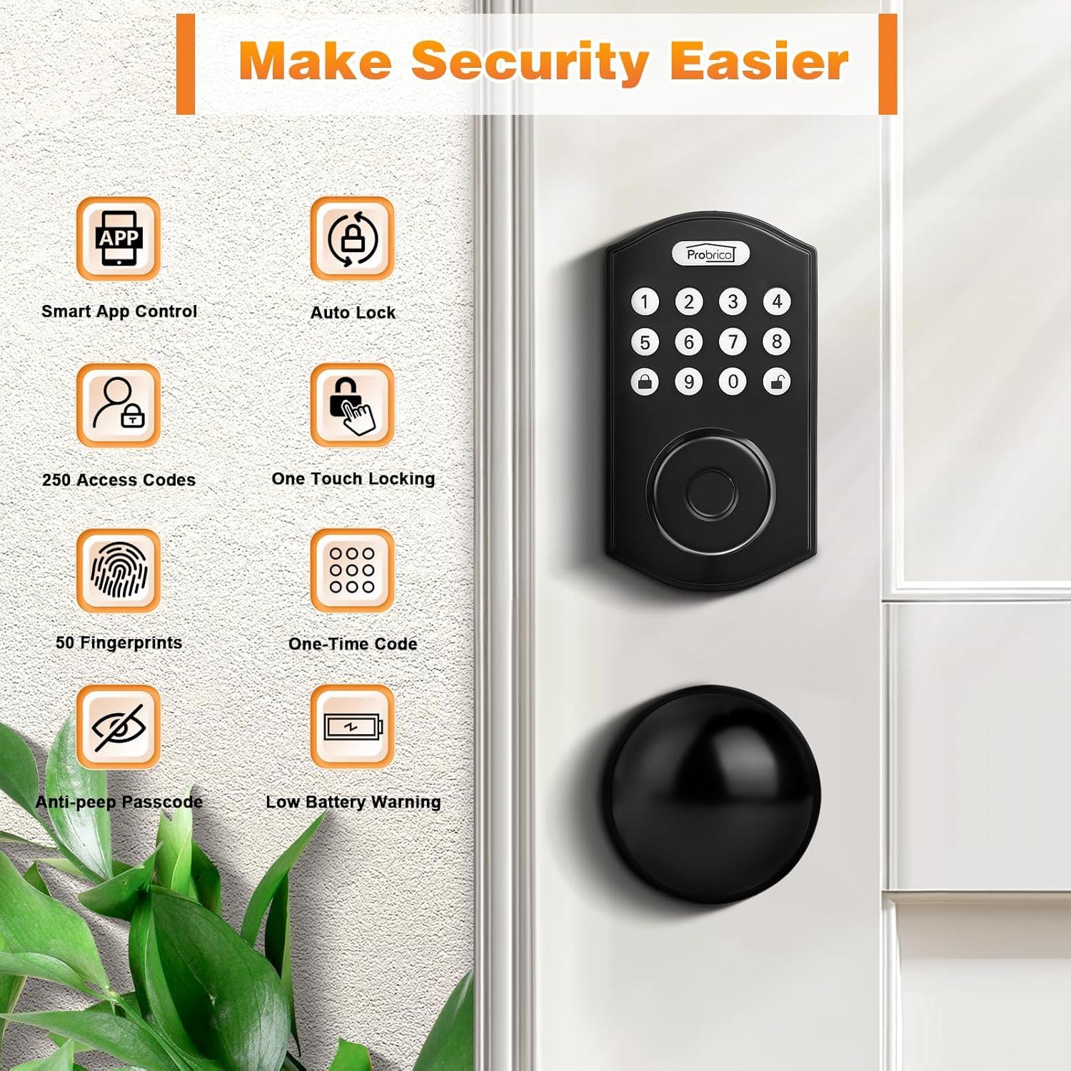 Cerradura Inteligente Probrico Biométrica con Huella Dactilar