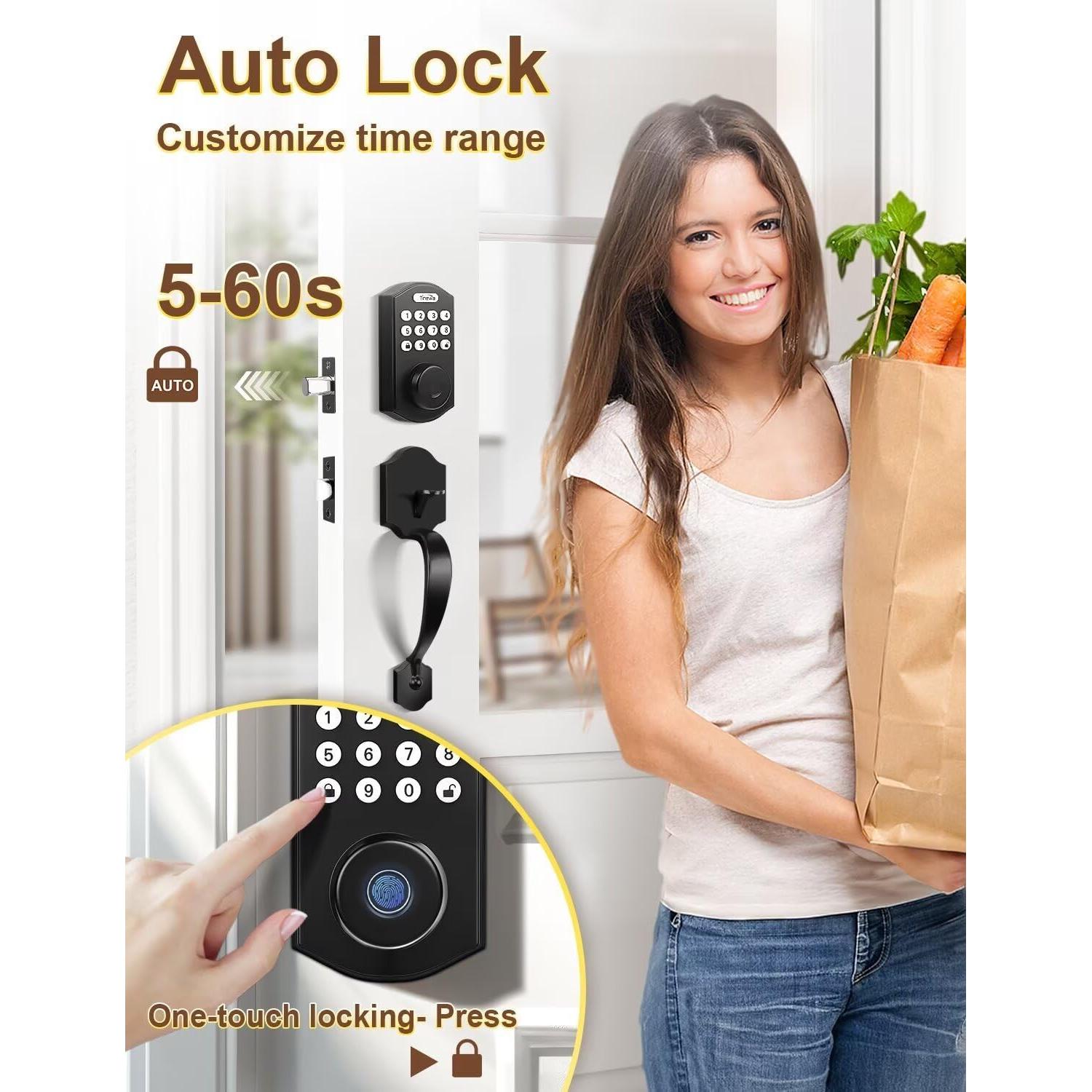 Cerradura de Puerta Biométrica Tinewa DLE601 con Manijas