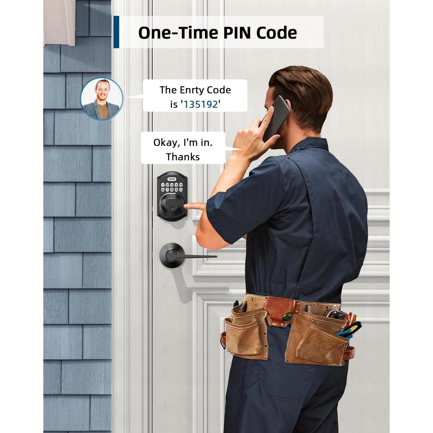 Cerradura de Puerta TEEHO TE002L Biométrica con 2 Manijas