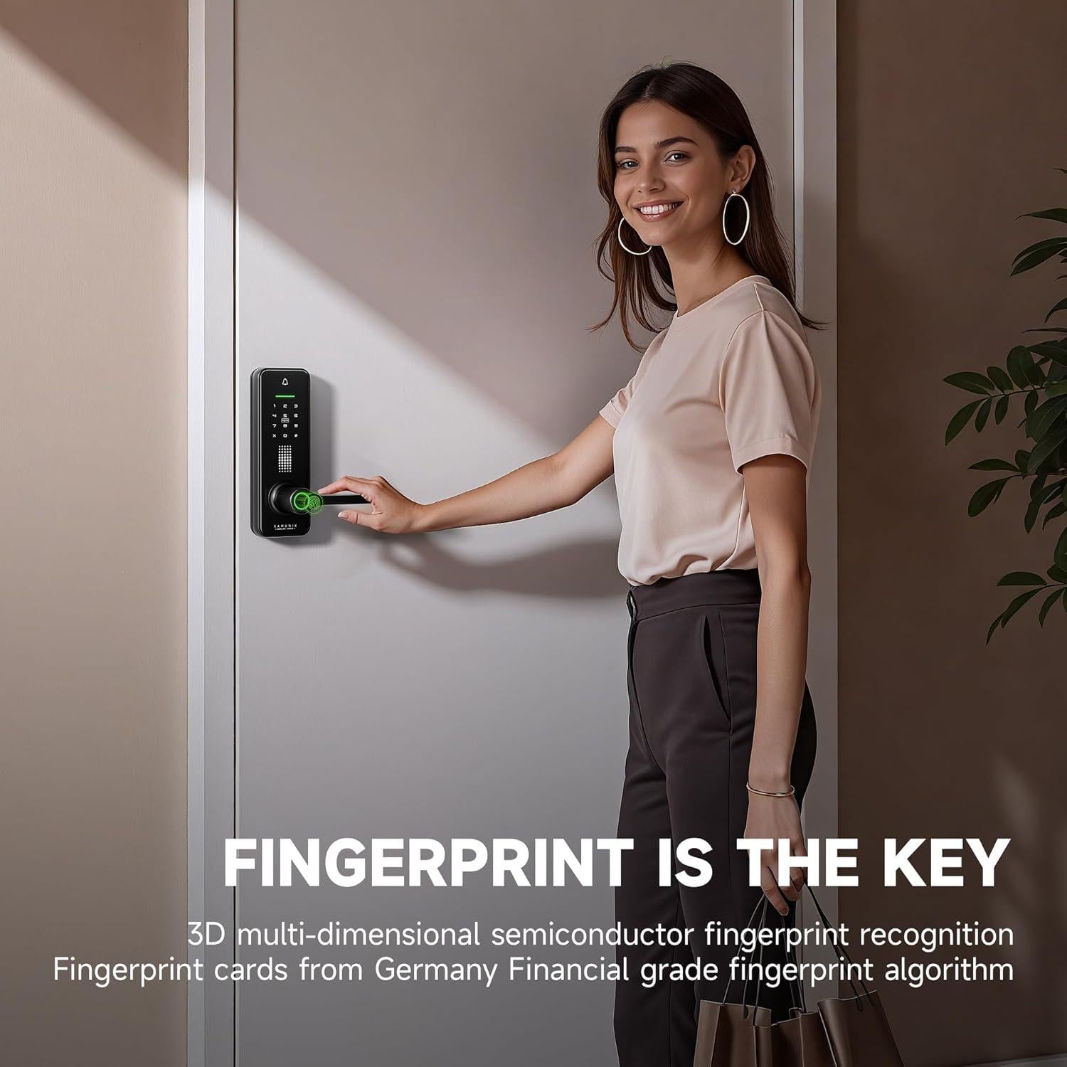 Cerradura Inteligente SAMUNIX A7 con Teclado y Huella Dactilar